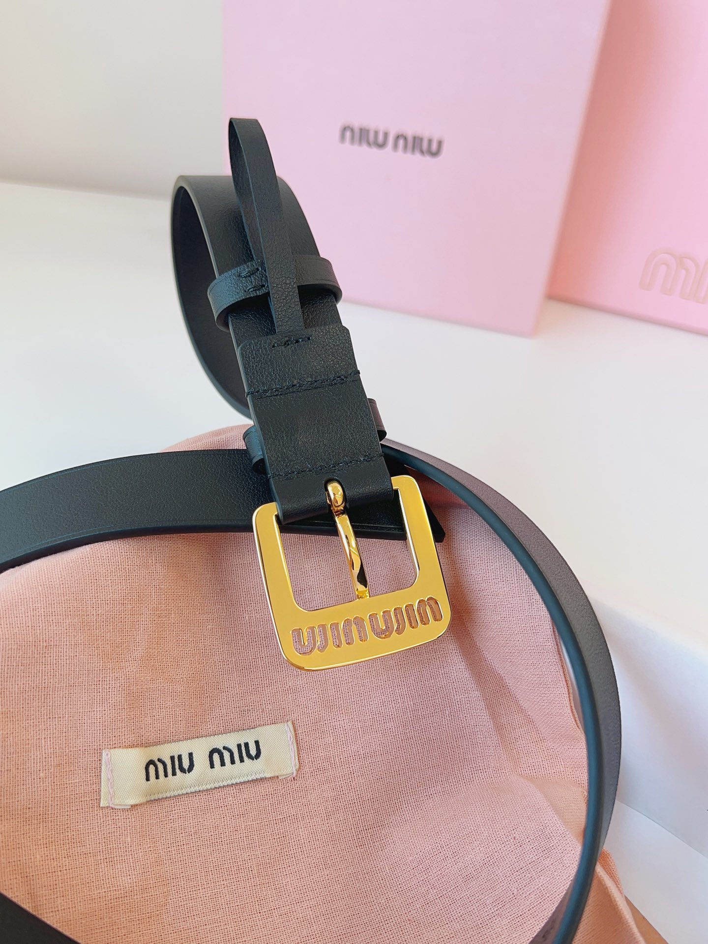 Miu Miu Female Leather Belt Cow Leather M-l