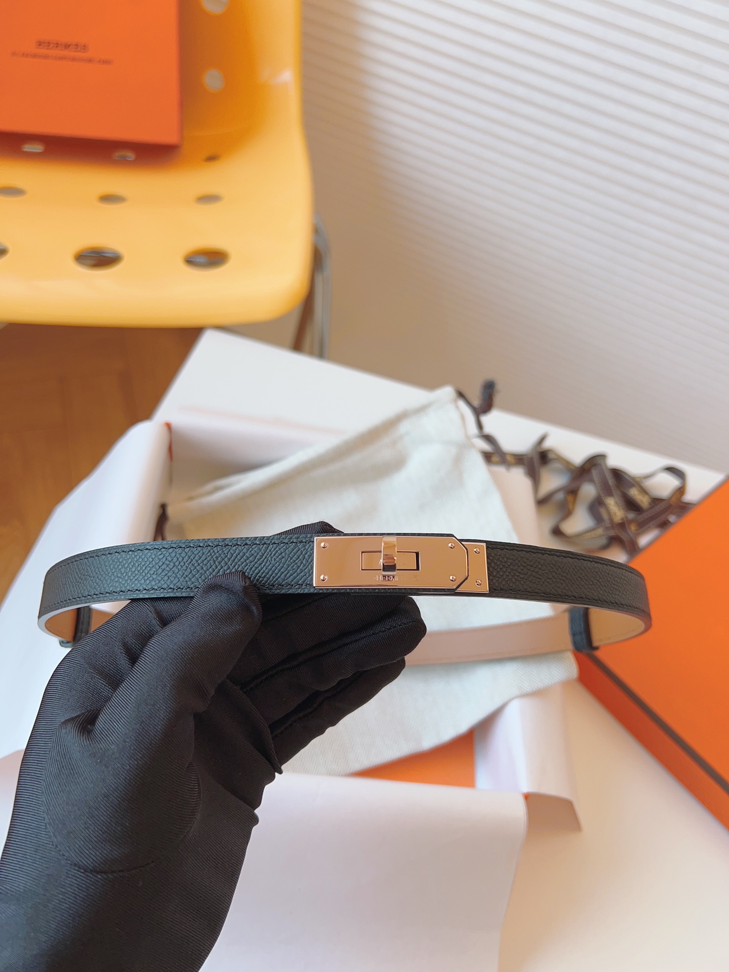 Hermès Female Leather Belt Cow Leather 18mm-s-m-l