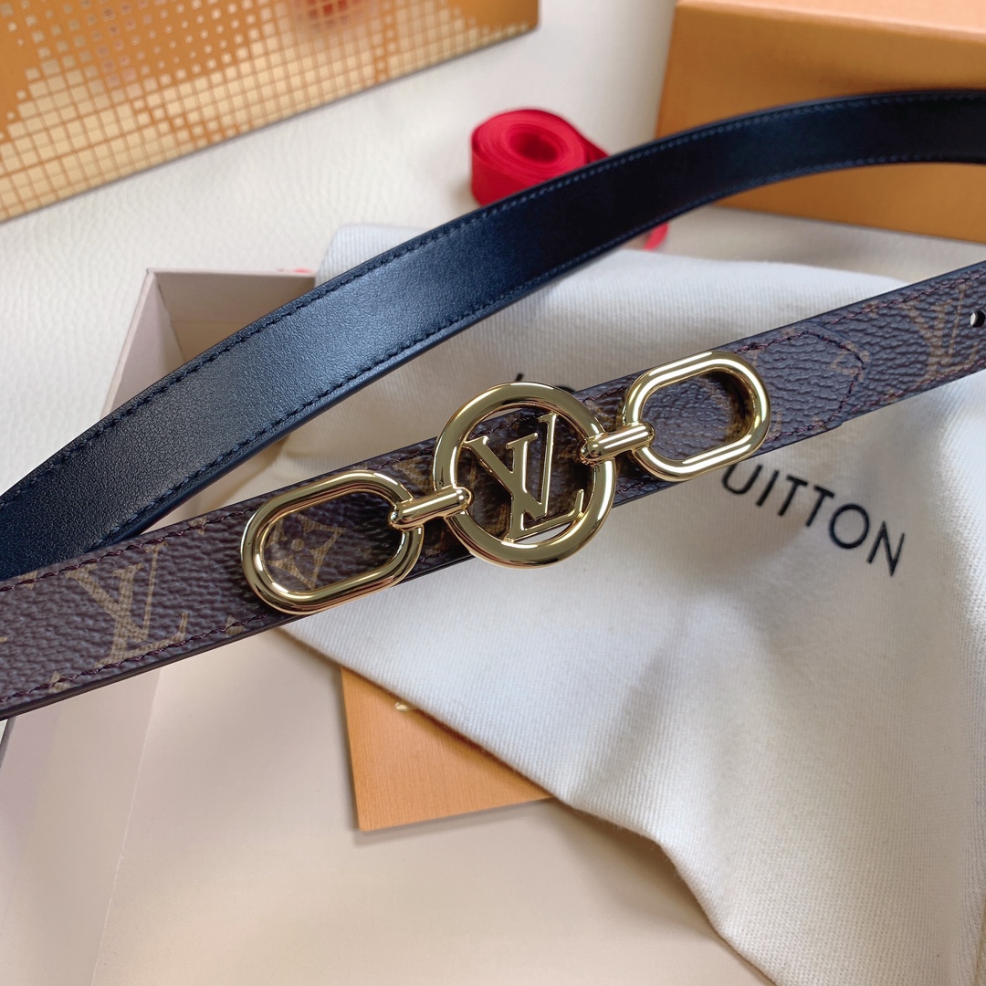 Louis Vuitton Female Leather Belt Top Grain Leather M-l