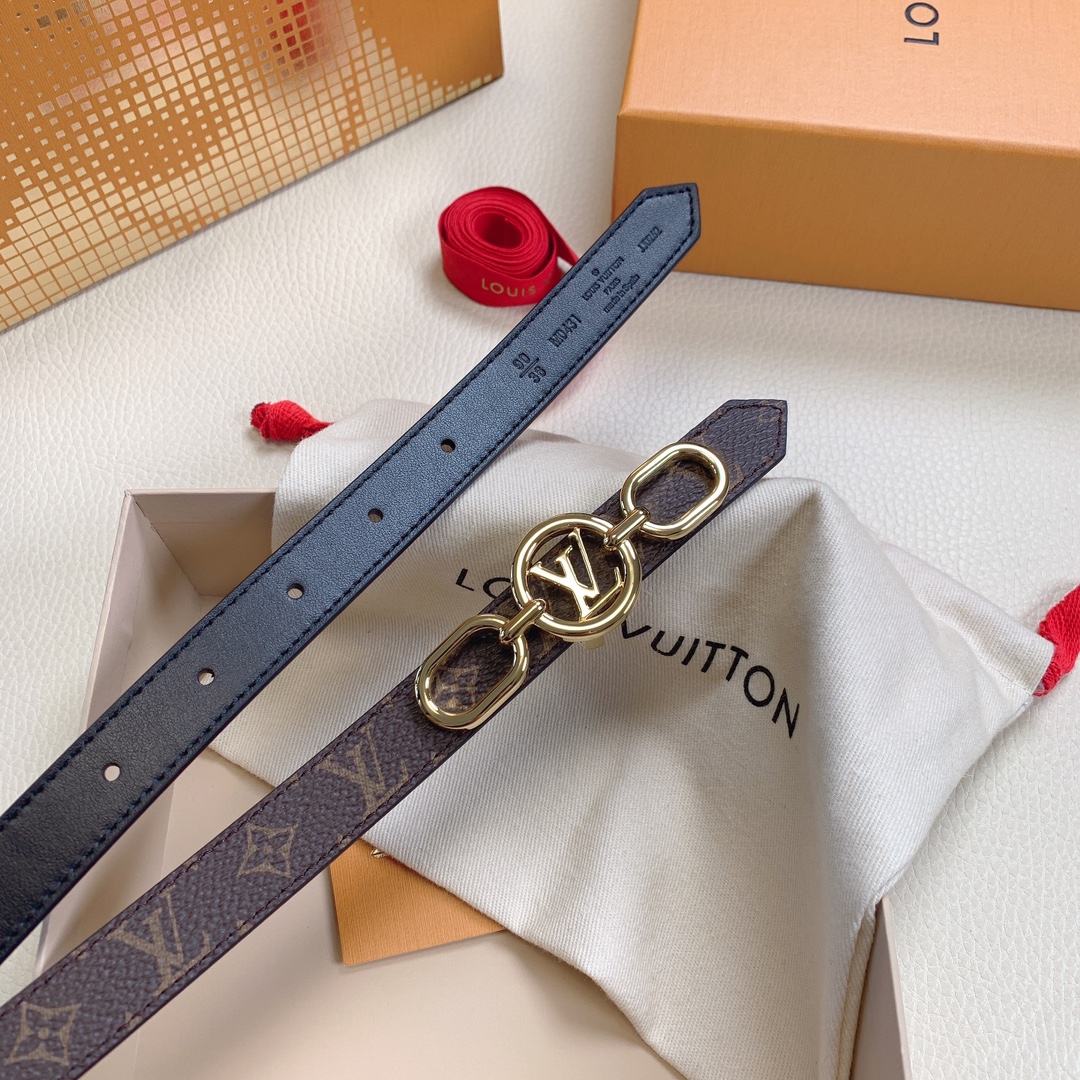 Louis Vuitton Female Leather Belt Top Grain Leather M-l