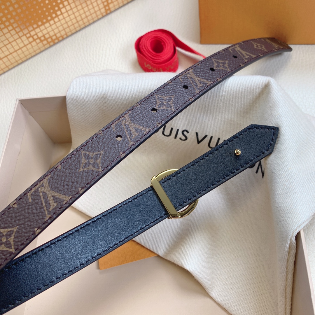 Louis Vuitton Female Leather Belt Top Grain Leather M-l