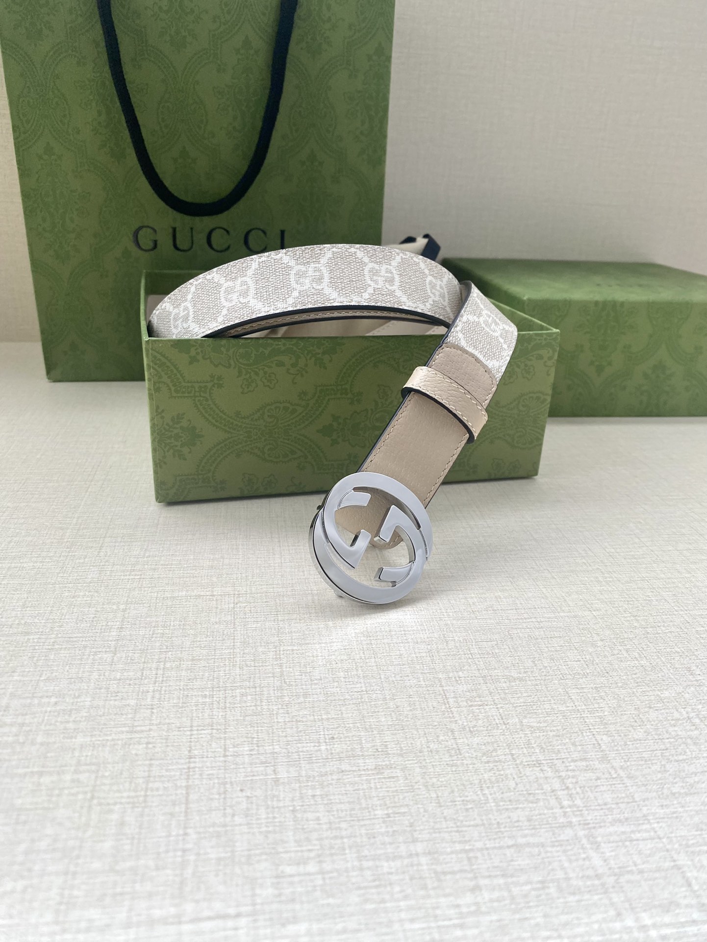 Gucci Female Basic Belt Canvas White S-m