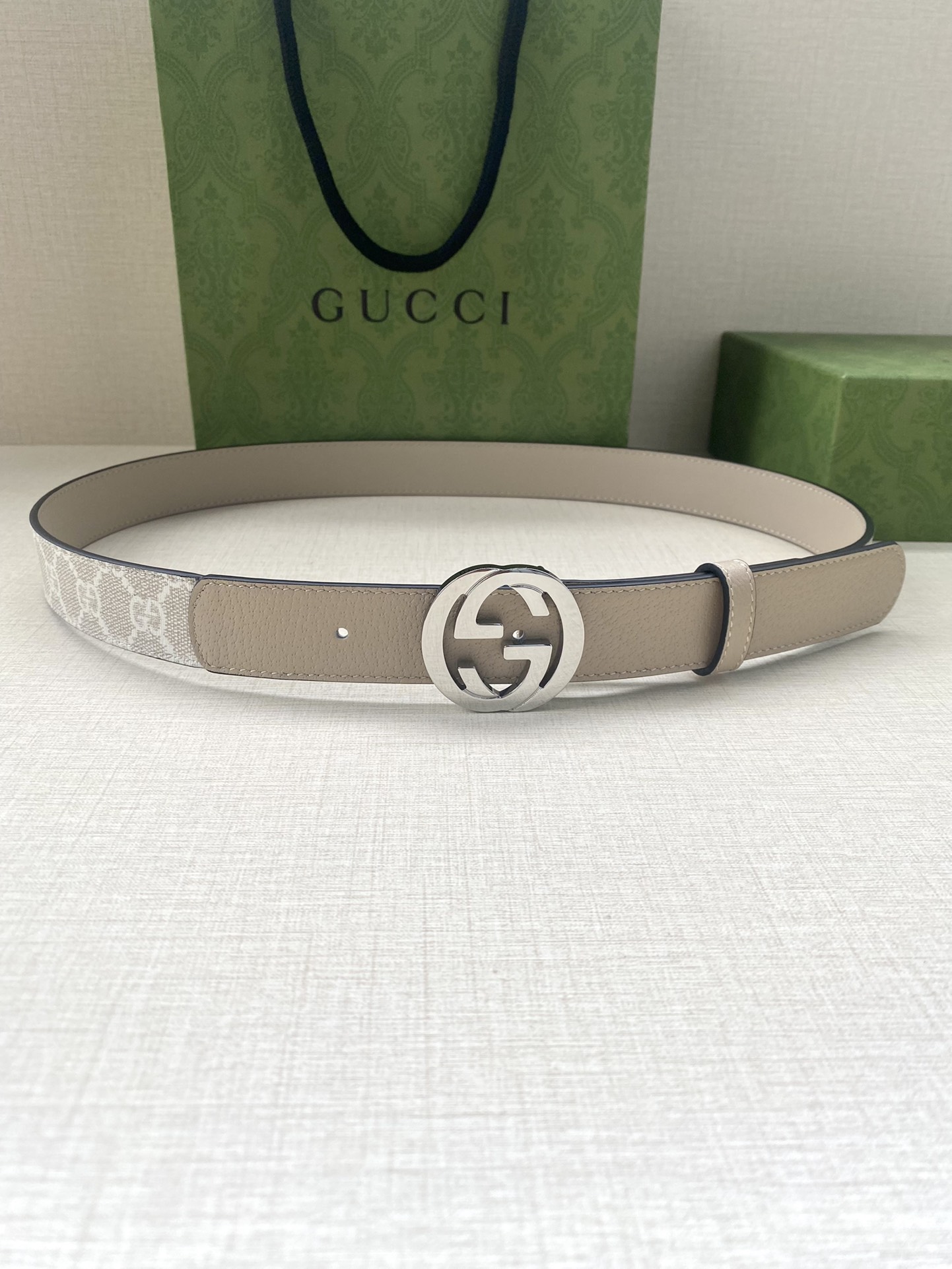 Gucci Female Basic Belt Canvas White S-m