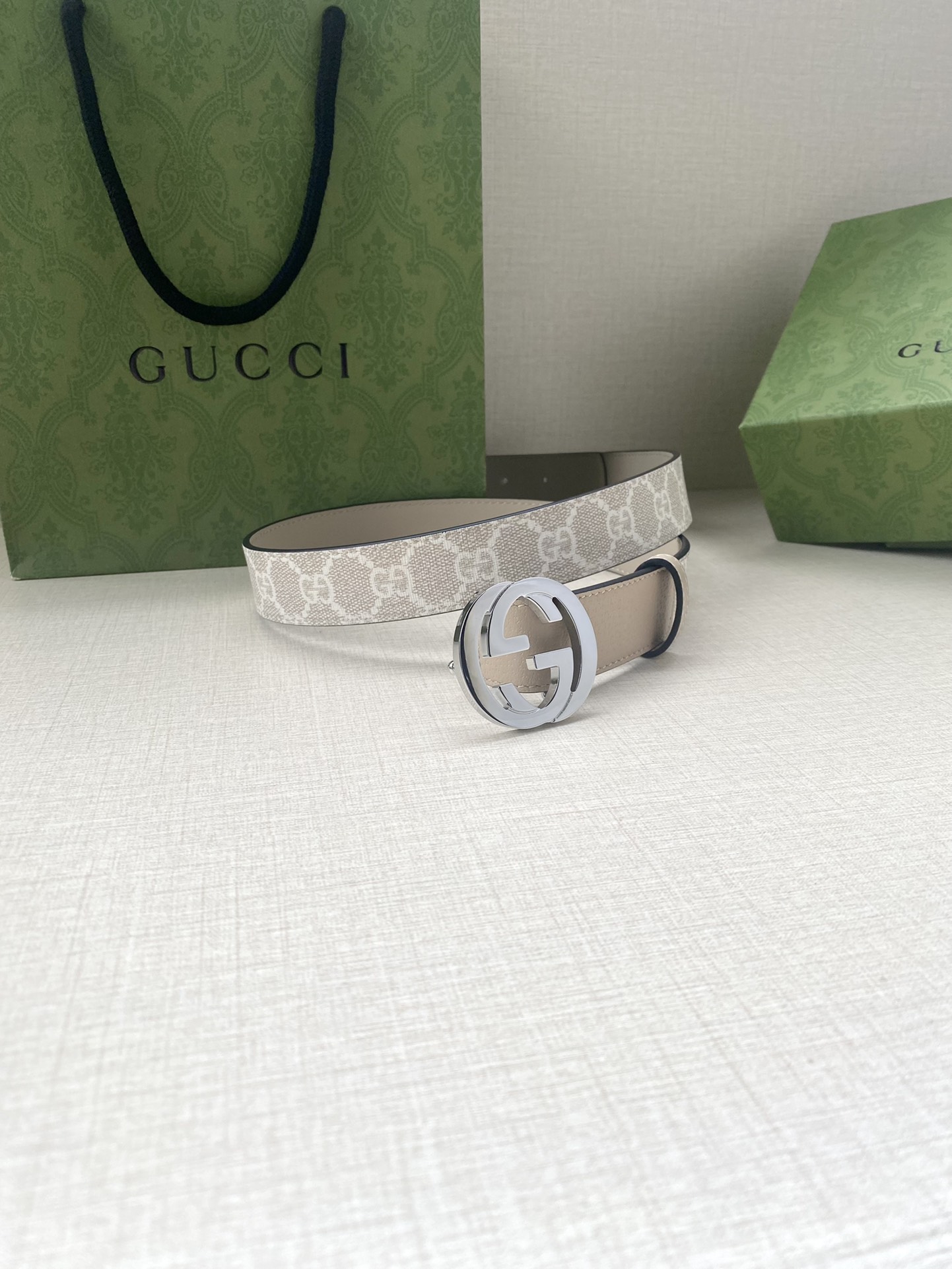 Gucci Female Basic Belt Canvas White S-m