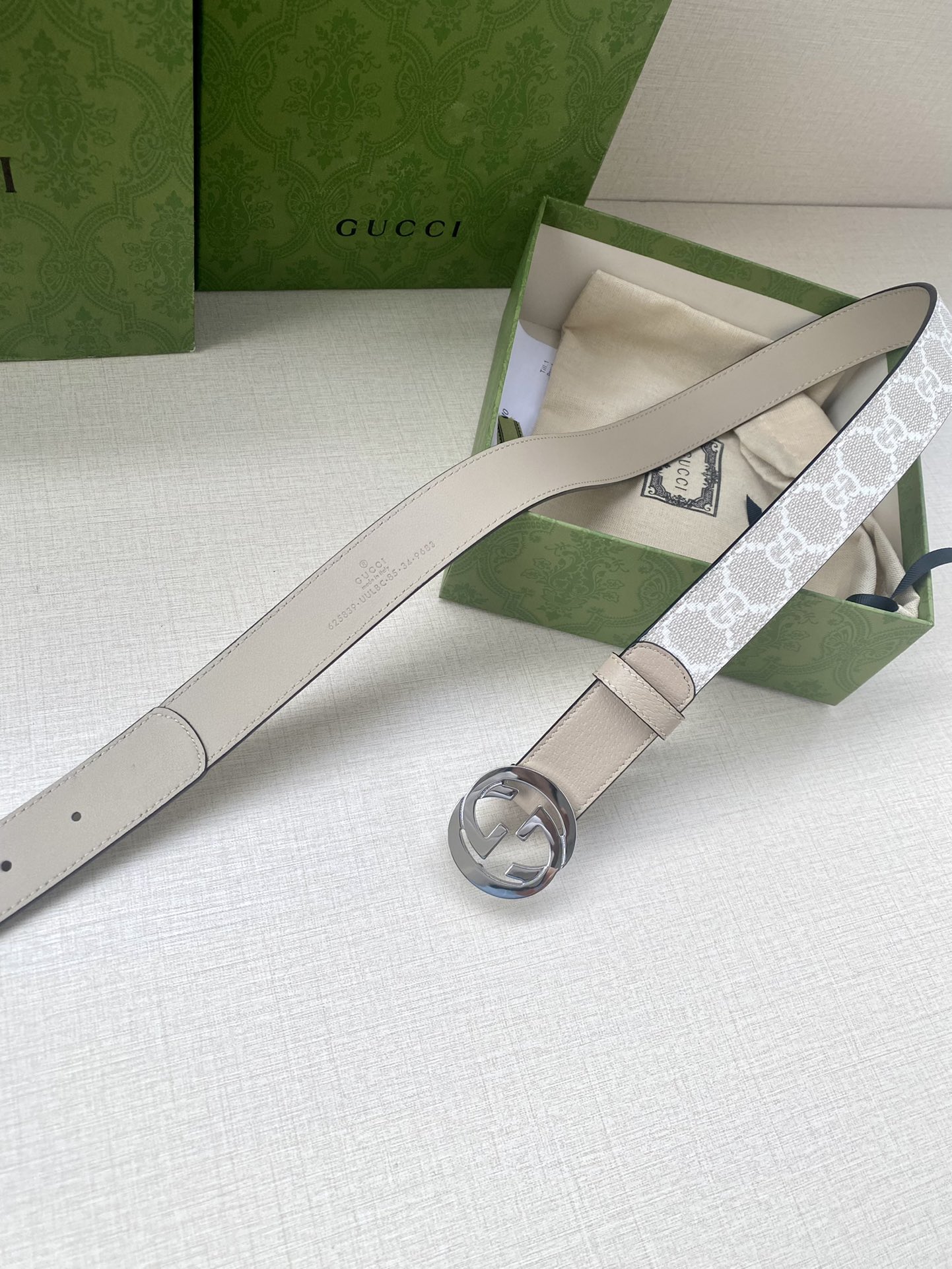 Gucci Female Basic Belt Canvas White S-m