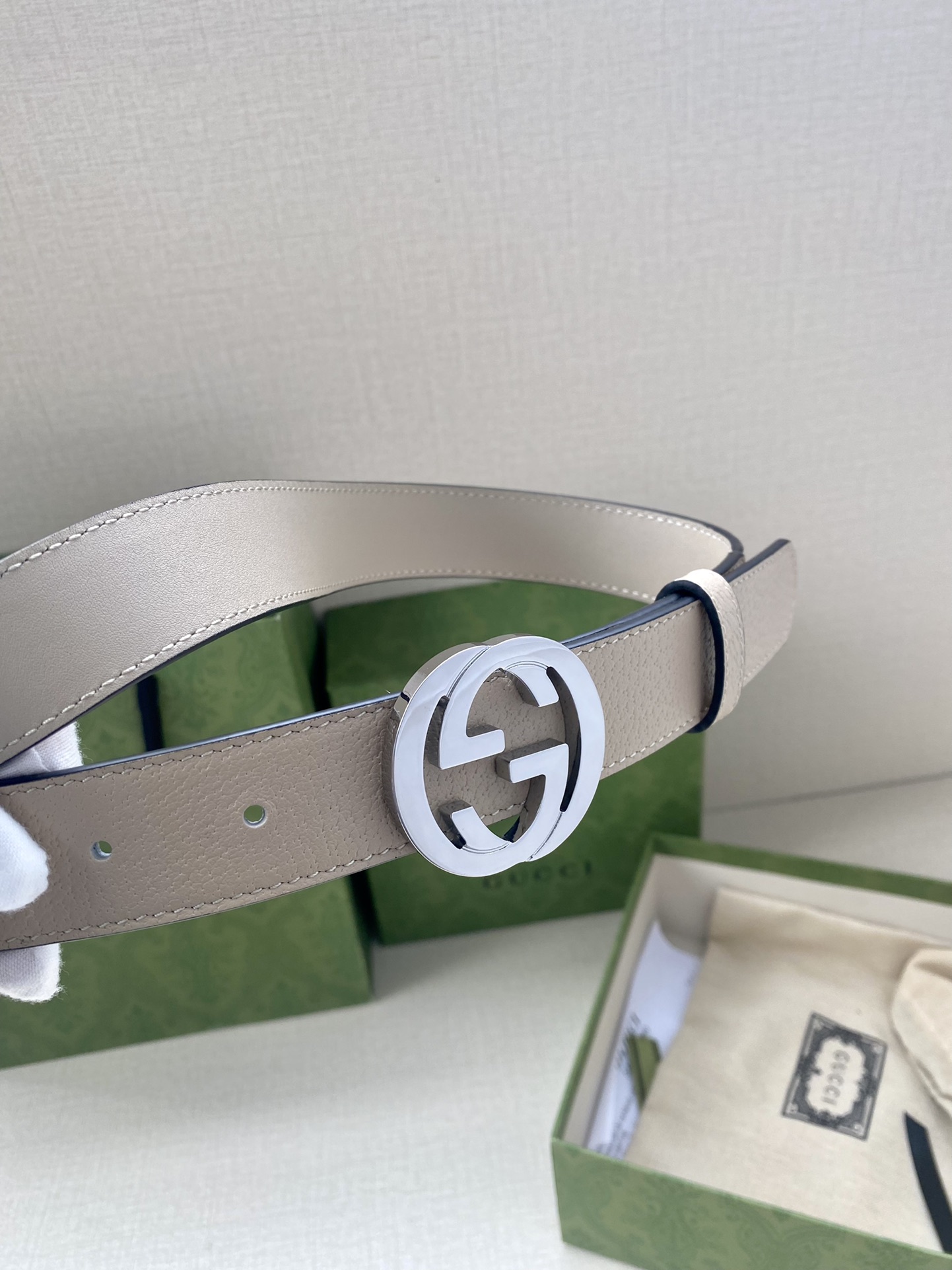 Gucci Female Basic Belt Canvas White S-m