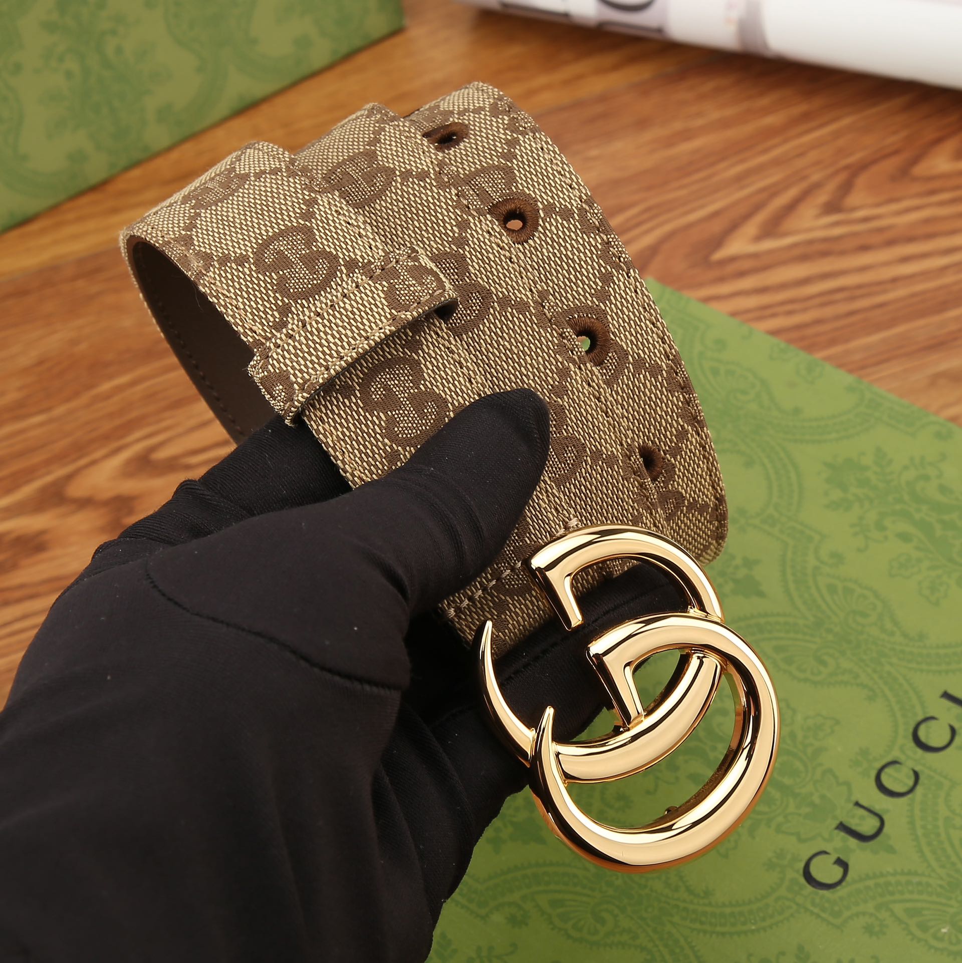 Gucci Female Basic Belt Canvas Brown