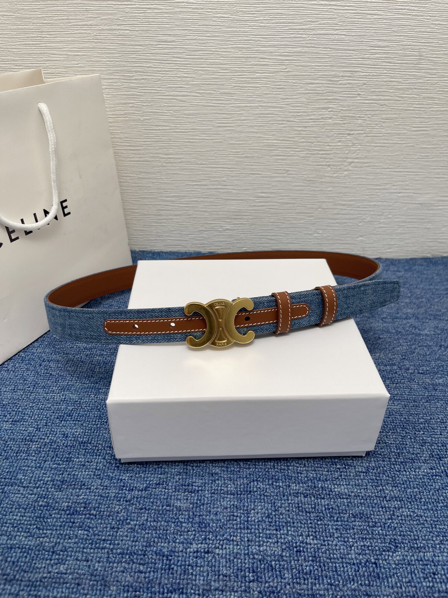 Celine Female Leather Belt Cow Leather Silver Adjustable M