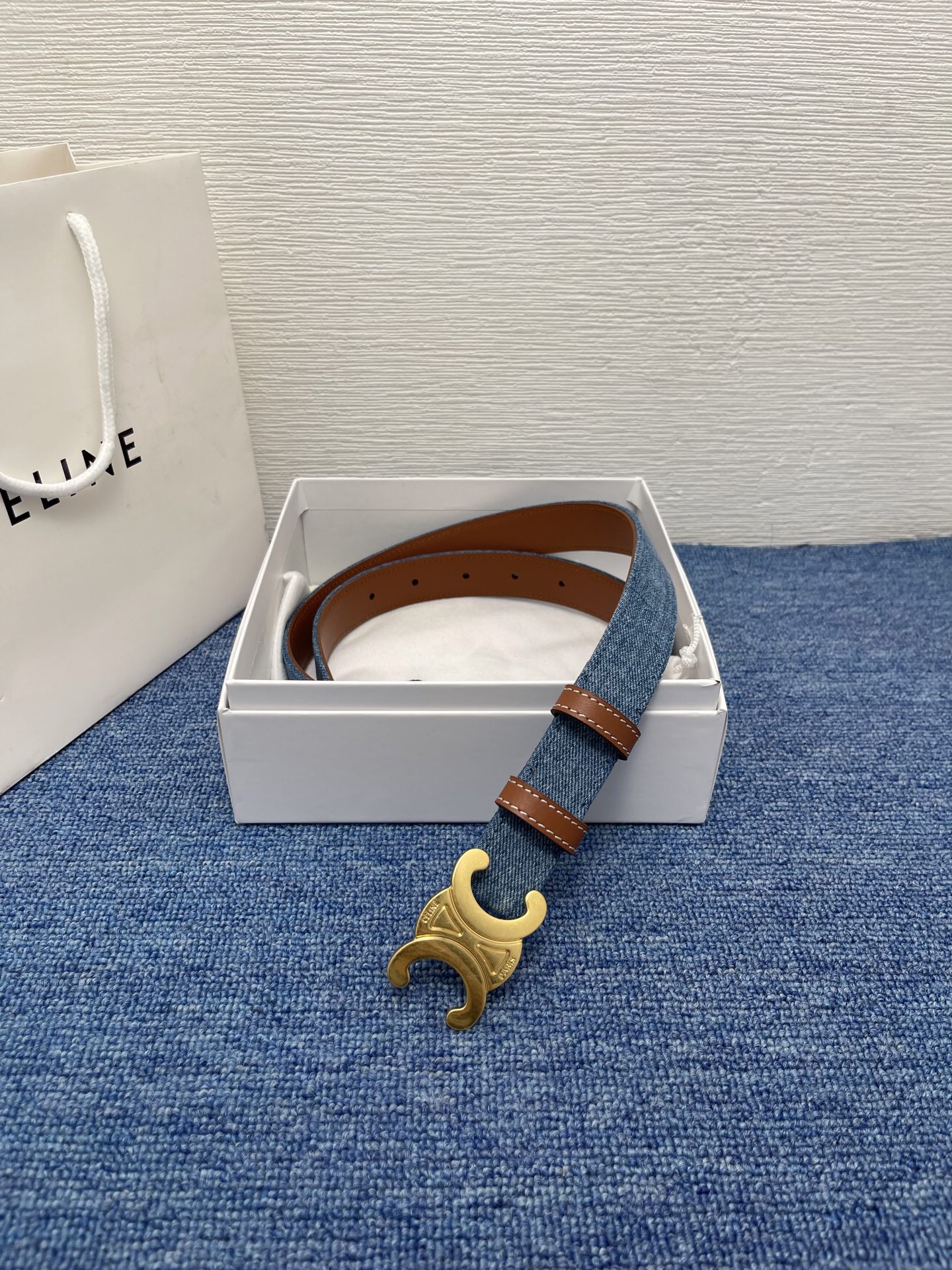 Celine Female Leather Belt Cow Leather Silver Adjustable M