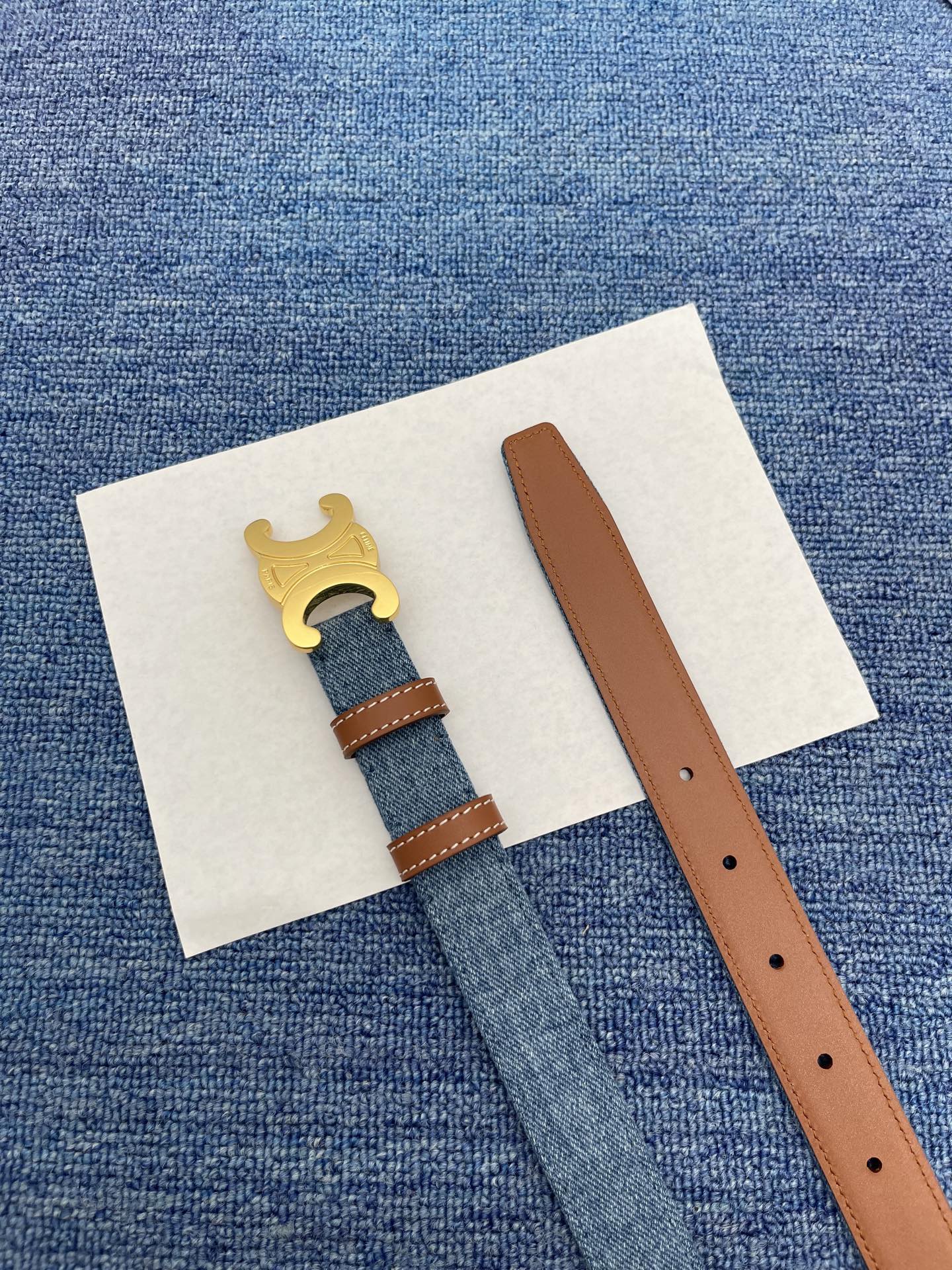 Celine Female Leather Belt Cow Leather Silver Adjustable M