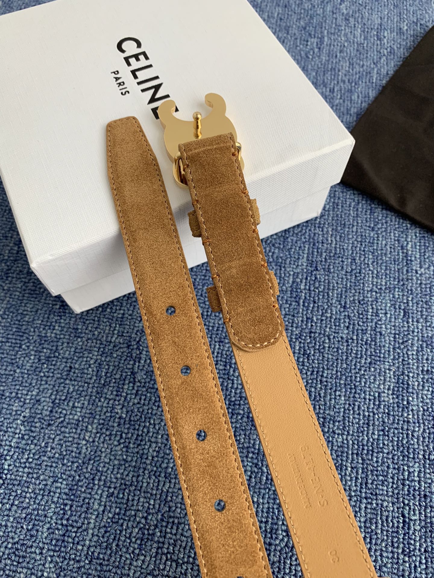 Celine Female Leather Belt Cow Leather Silver Adjustable M
