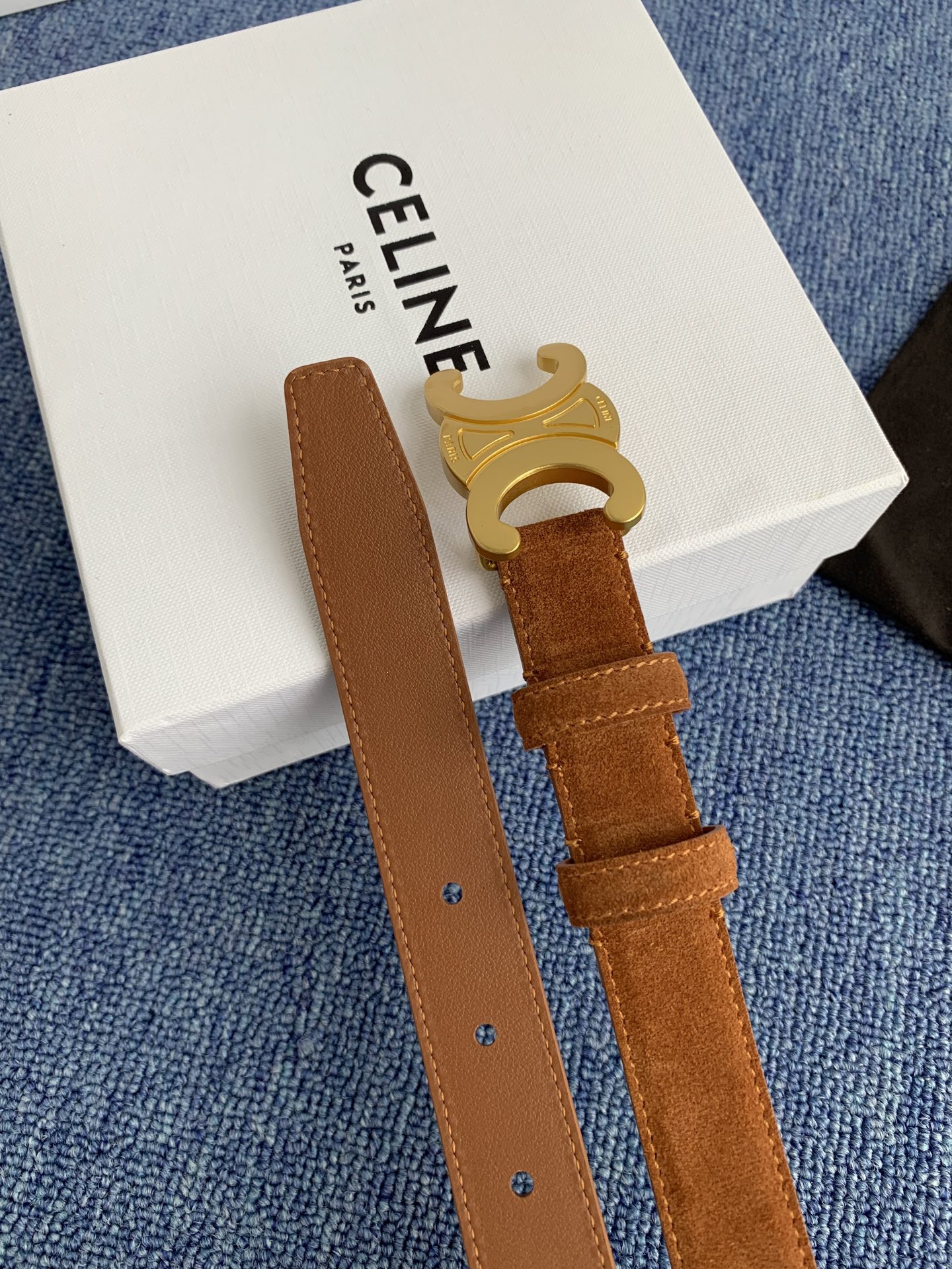 Celine Female Leather Belt Cow Leather Silver Adjustable M