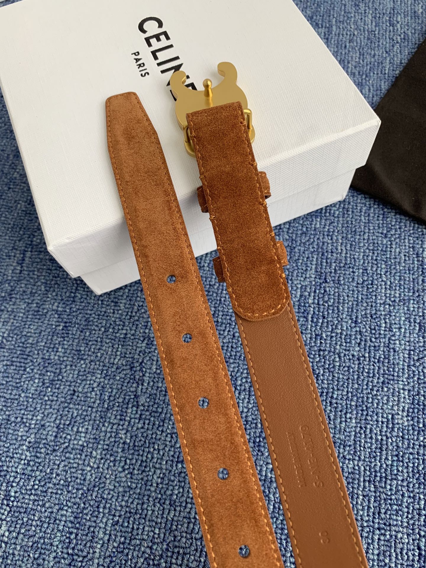 Celine Female Leather Belt Cow Leather Silver Adjustable M