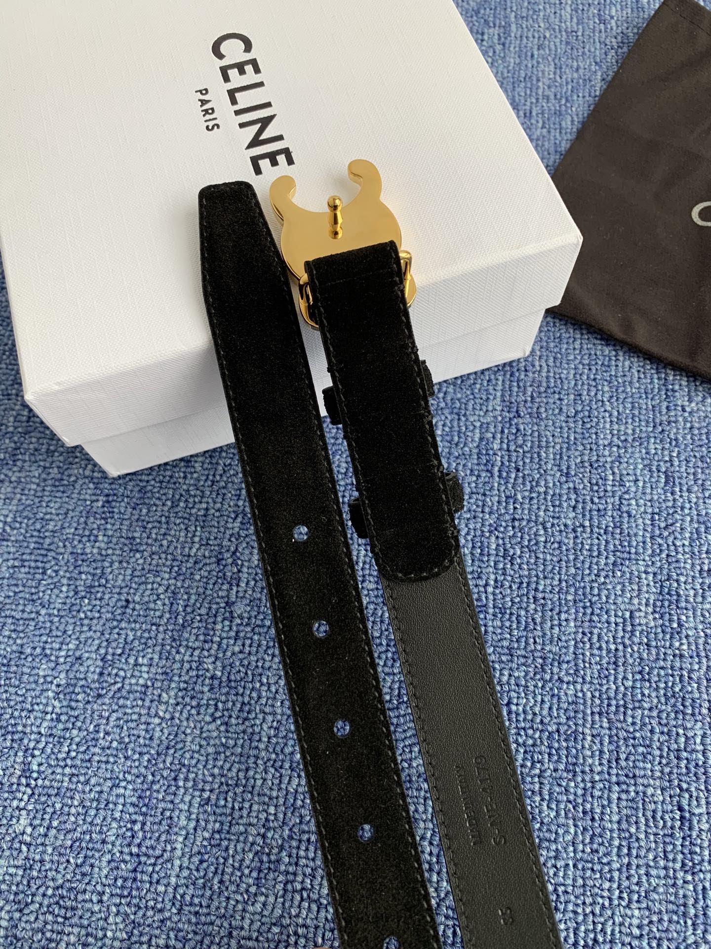 Celine Female Leather Belt Cow Leather Silver Adjustable M