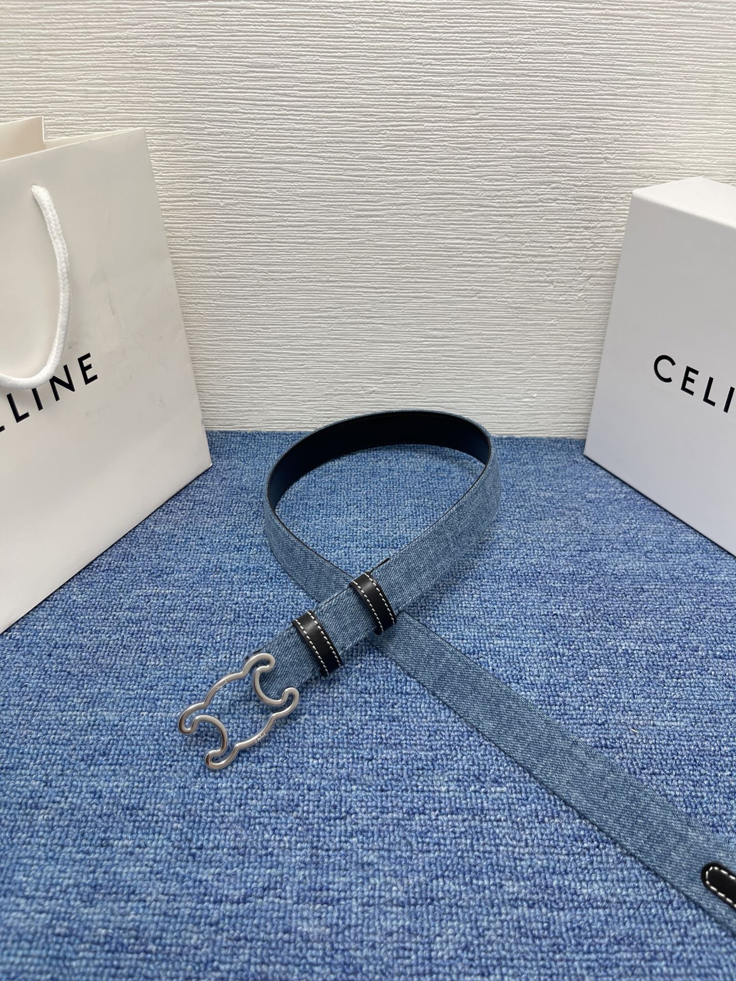 Celine Female Leather Belt Cow Leather Silver Adjustable M