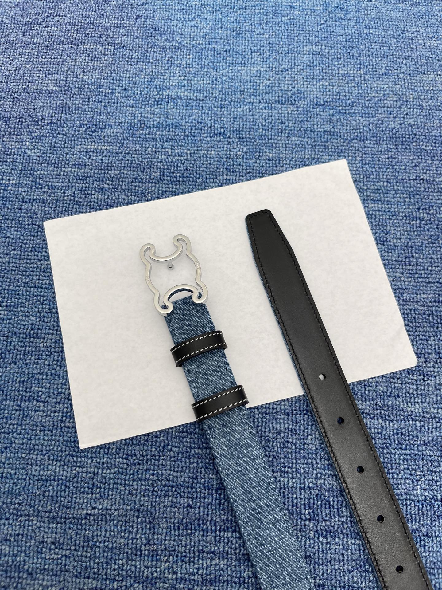 Celine Female Leather Belt Cow Leather Silver Adjustable M