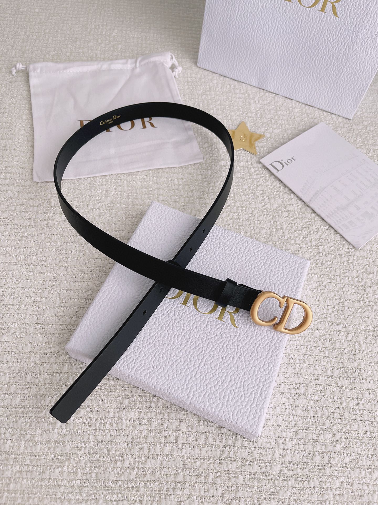 Dior Female Leather Belt Cow Leather Black M