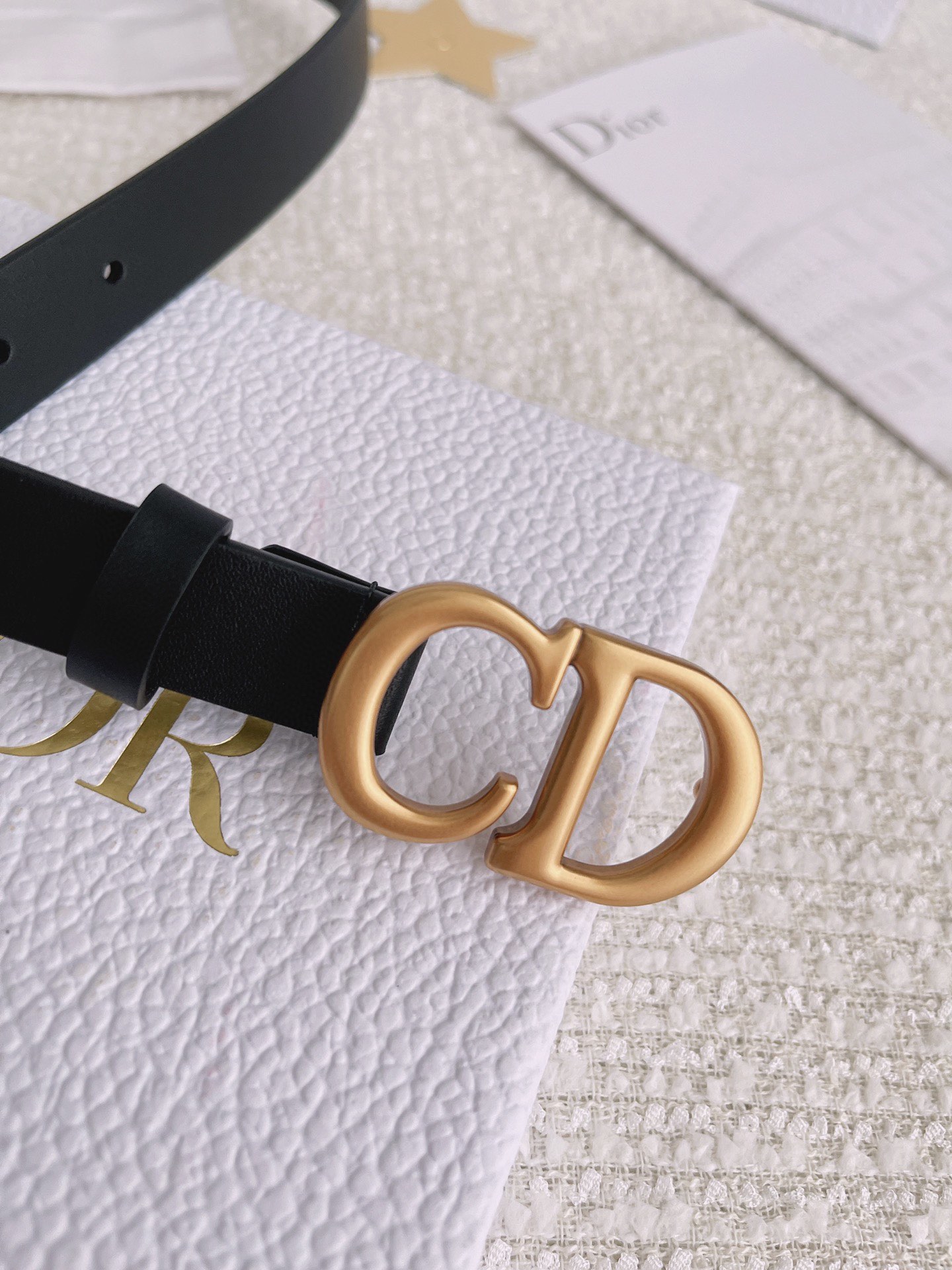 Dior Female Leather Belt Cow Leather Black M