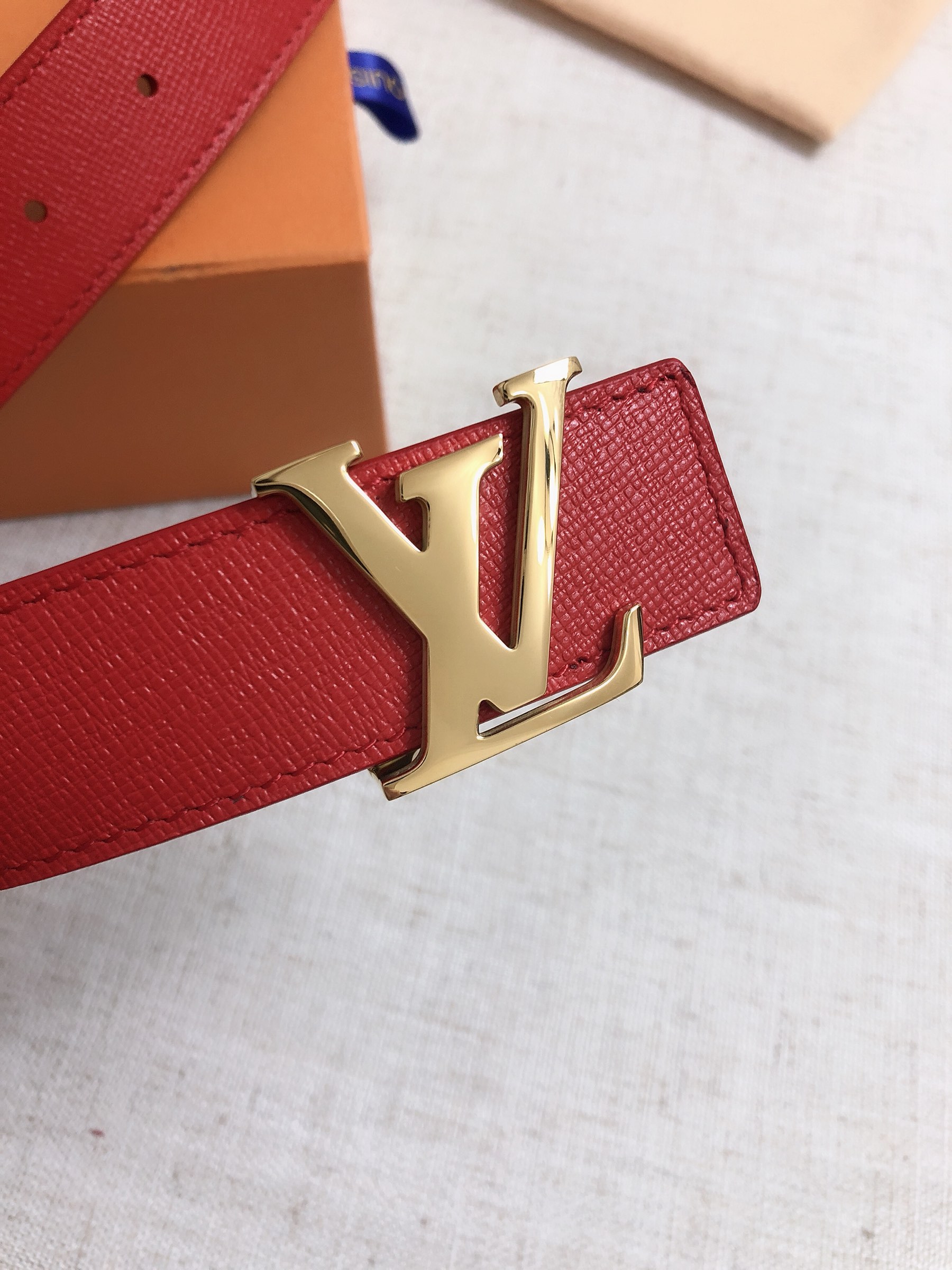 Louis Vuitton Female Basic Belt Top Grain Leather Waterproof M-l