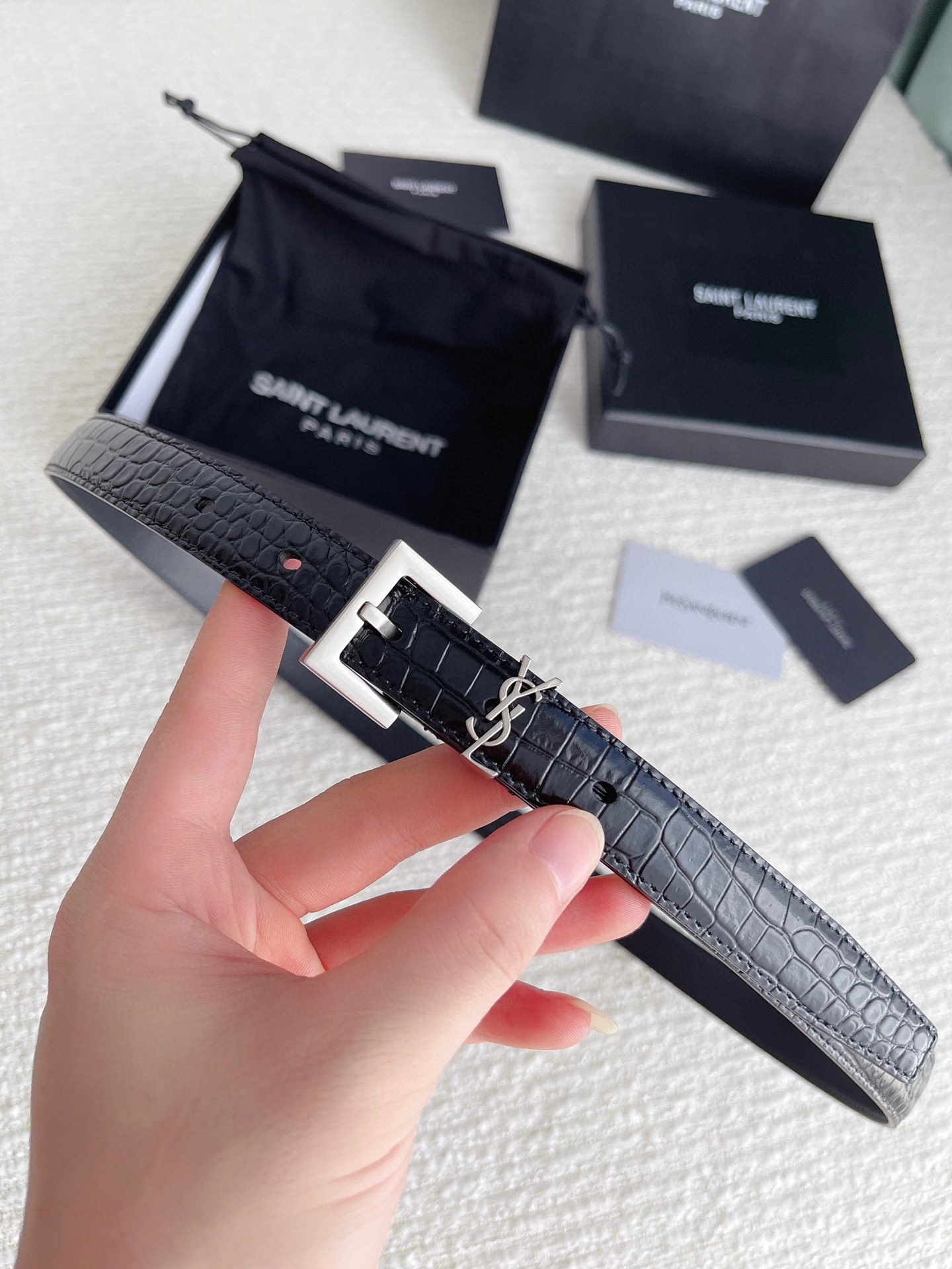 Saint Laurent Female Basic Belt Cow Leather S-m-l