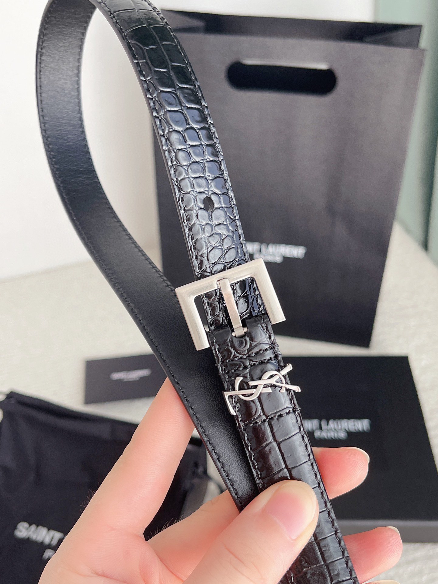 Saint Laurent Female Basic Belt Cow Leather S-m-l