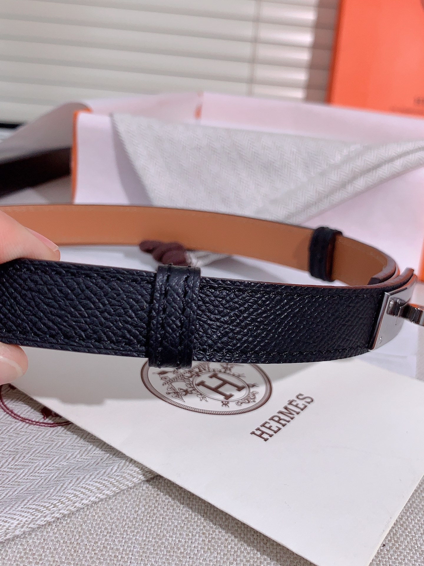 Hermès Female Leather Belt Cow Leather S-m-l
