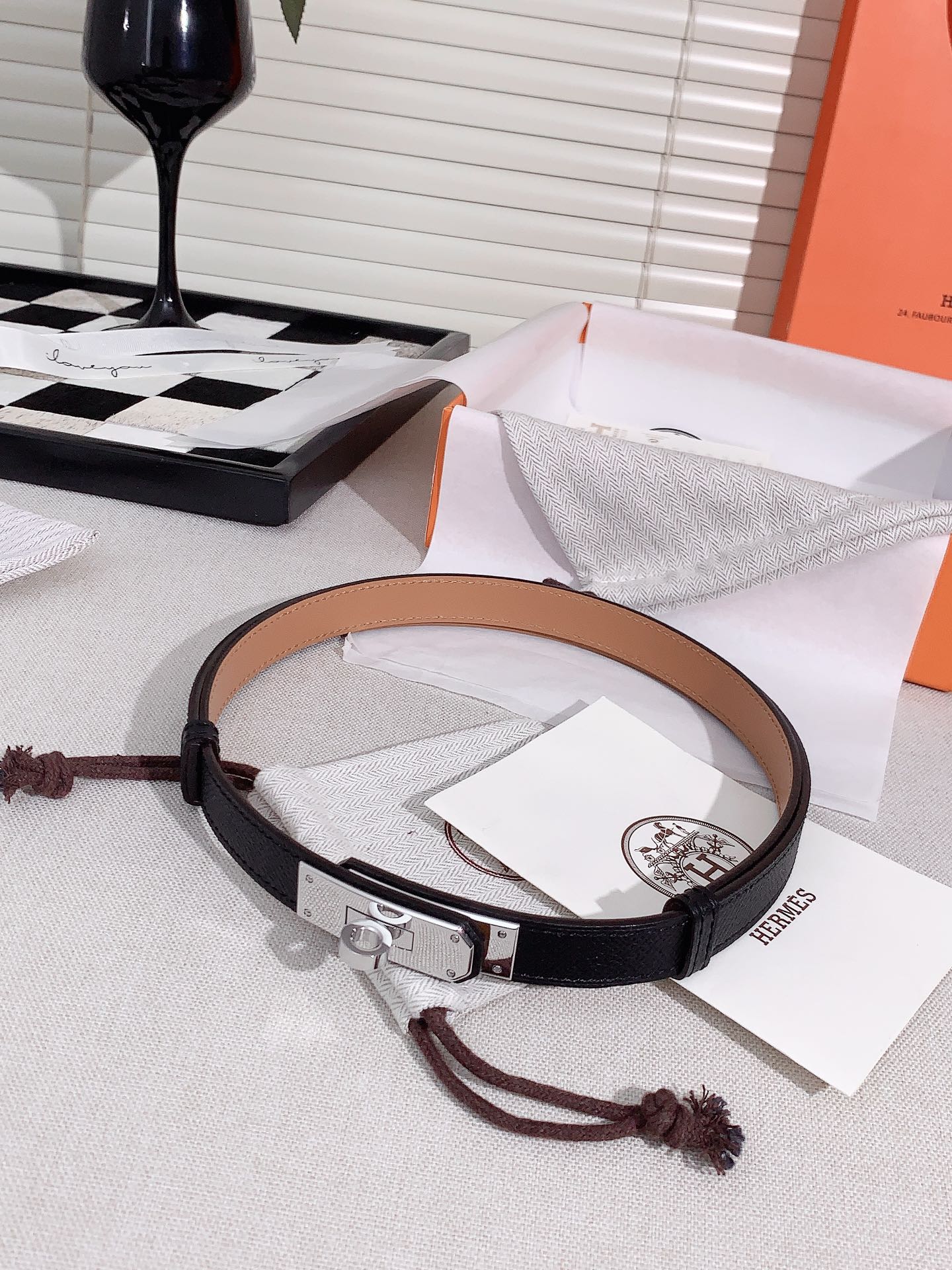 Hermès Female Leather Belt Cow Leather S-m-l