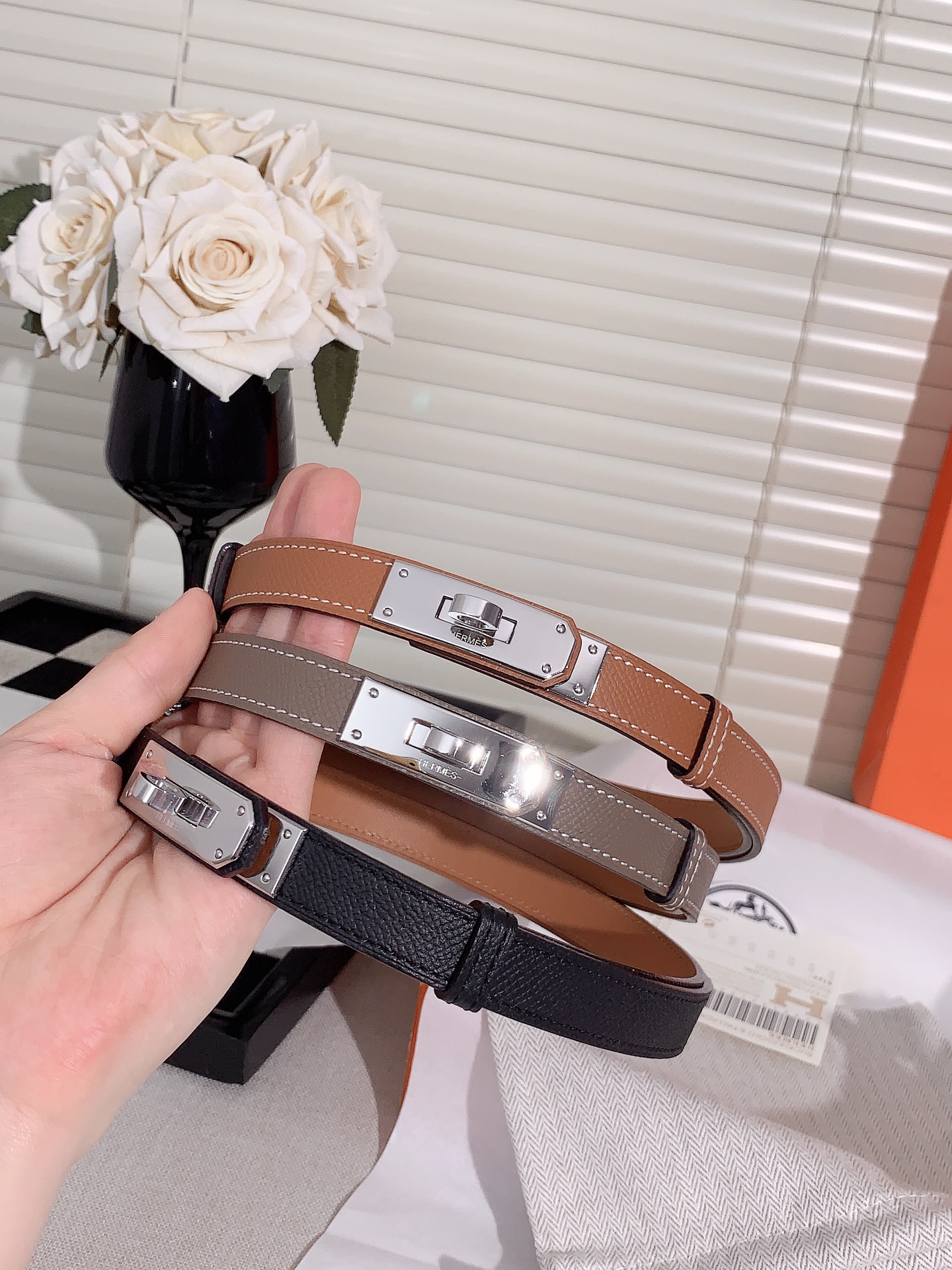 Hermès Female Leather Belt Cow Leather S-m-l