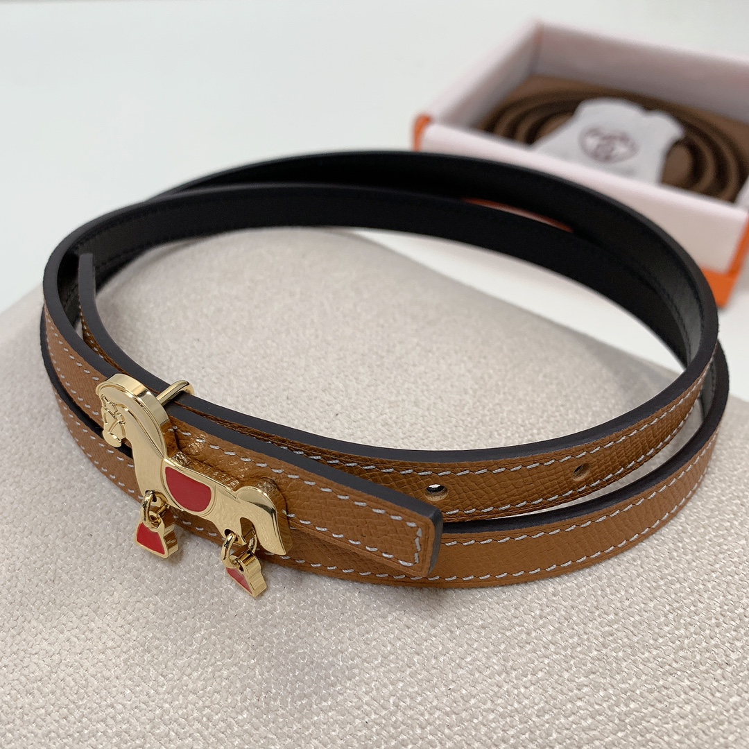 Hermès Female Basic Belt Cow Leather Black 13mm