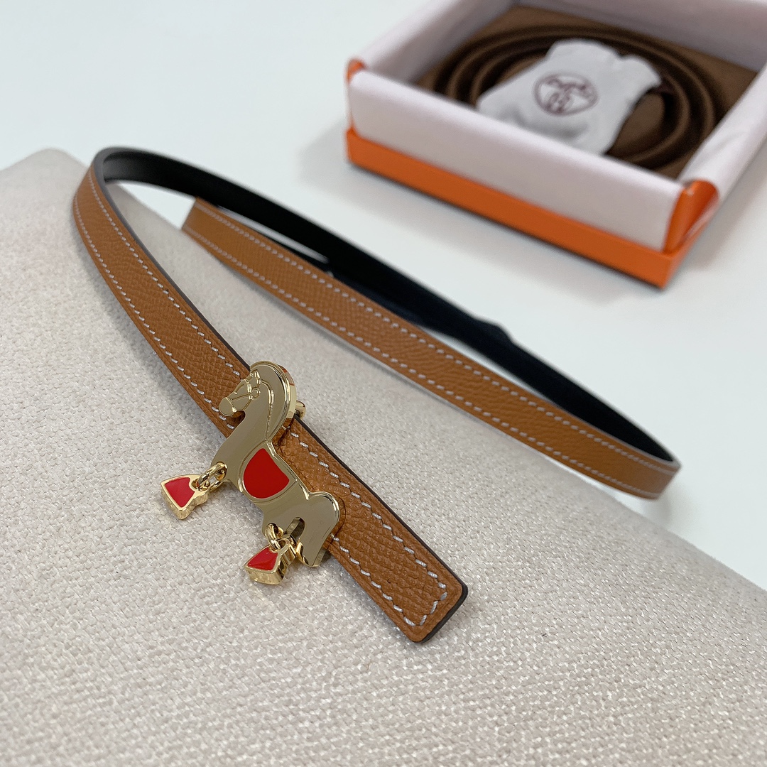 Hermès Female Basic Belt Cow Leather Black 13mm