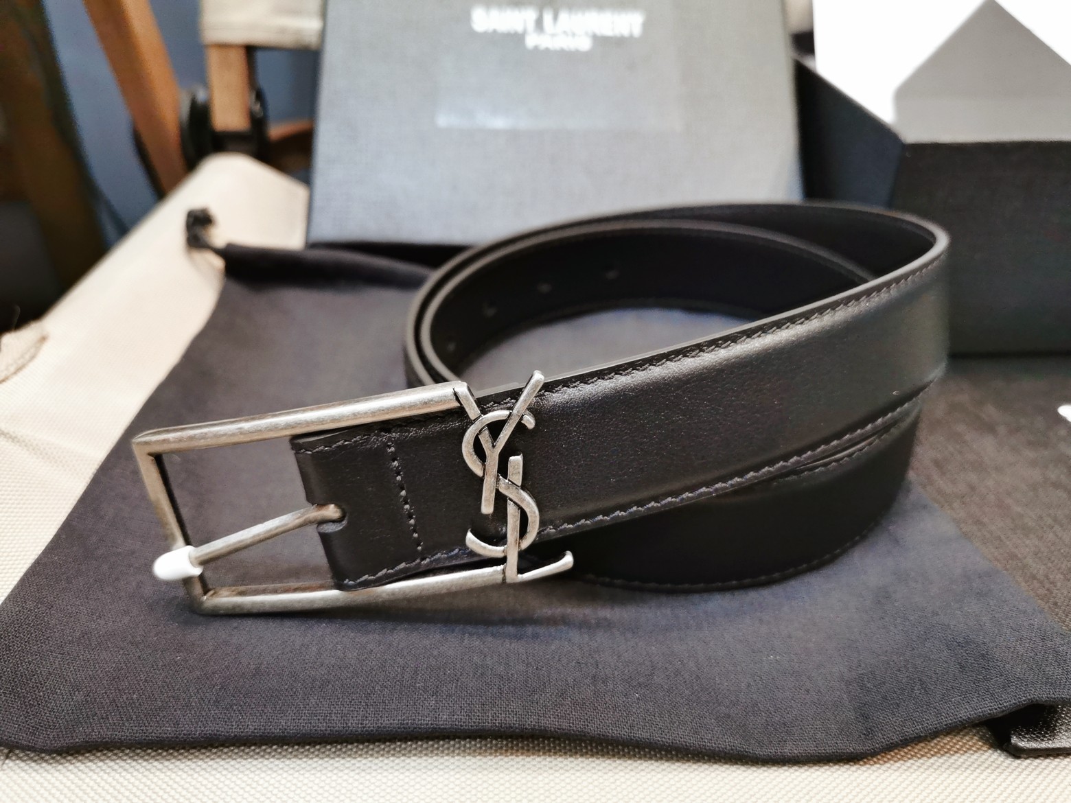 Saint Laurent Female Basic Belt Silver Adjustable S-m-l