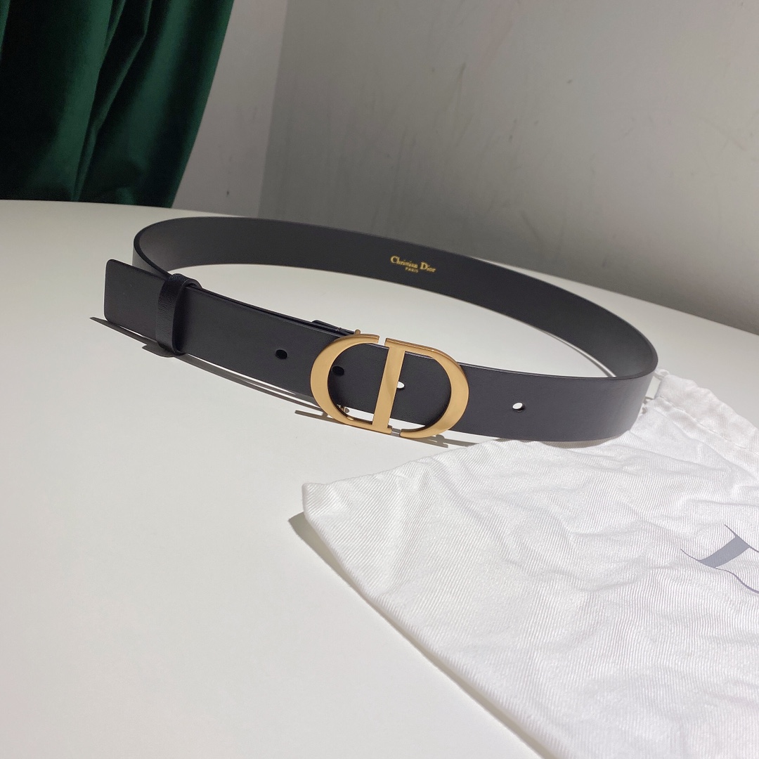 Dior Female Leather Belt Cow Leather Black M