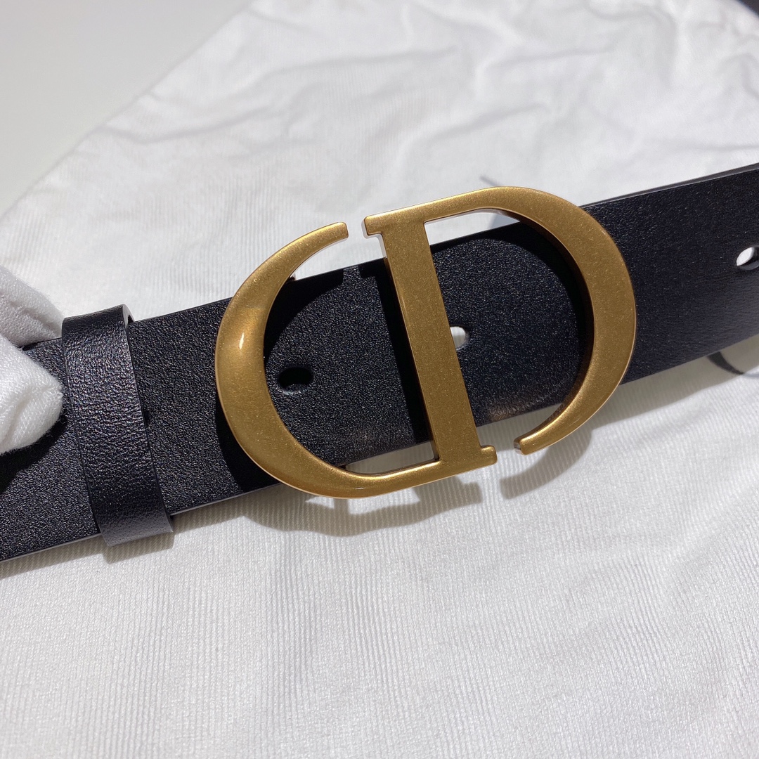 Dior Female Leather Belt Cow Leather Black M