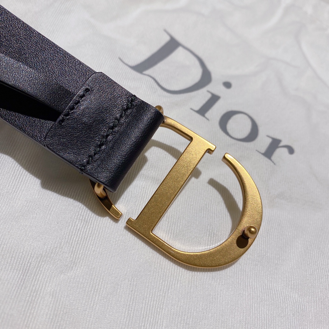 Dior Female Leather Belt Cow Leather Black M