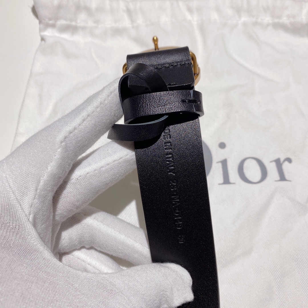 Dior Female Leather Belt Cow Leather Black M