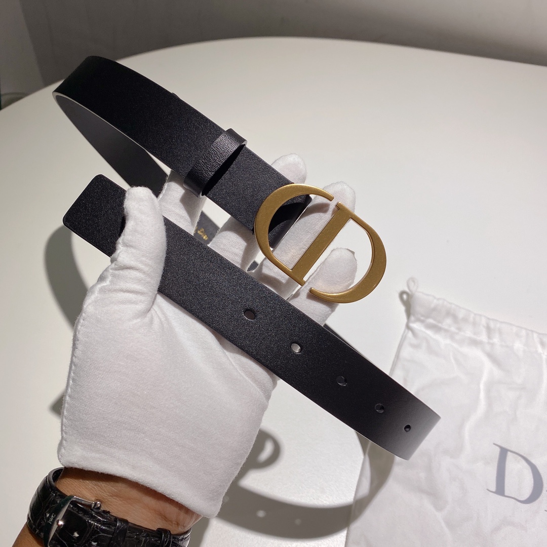 Dior Female Leather Belt Cow Leather Black M