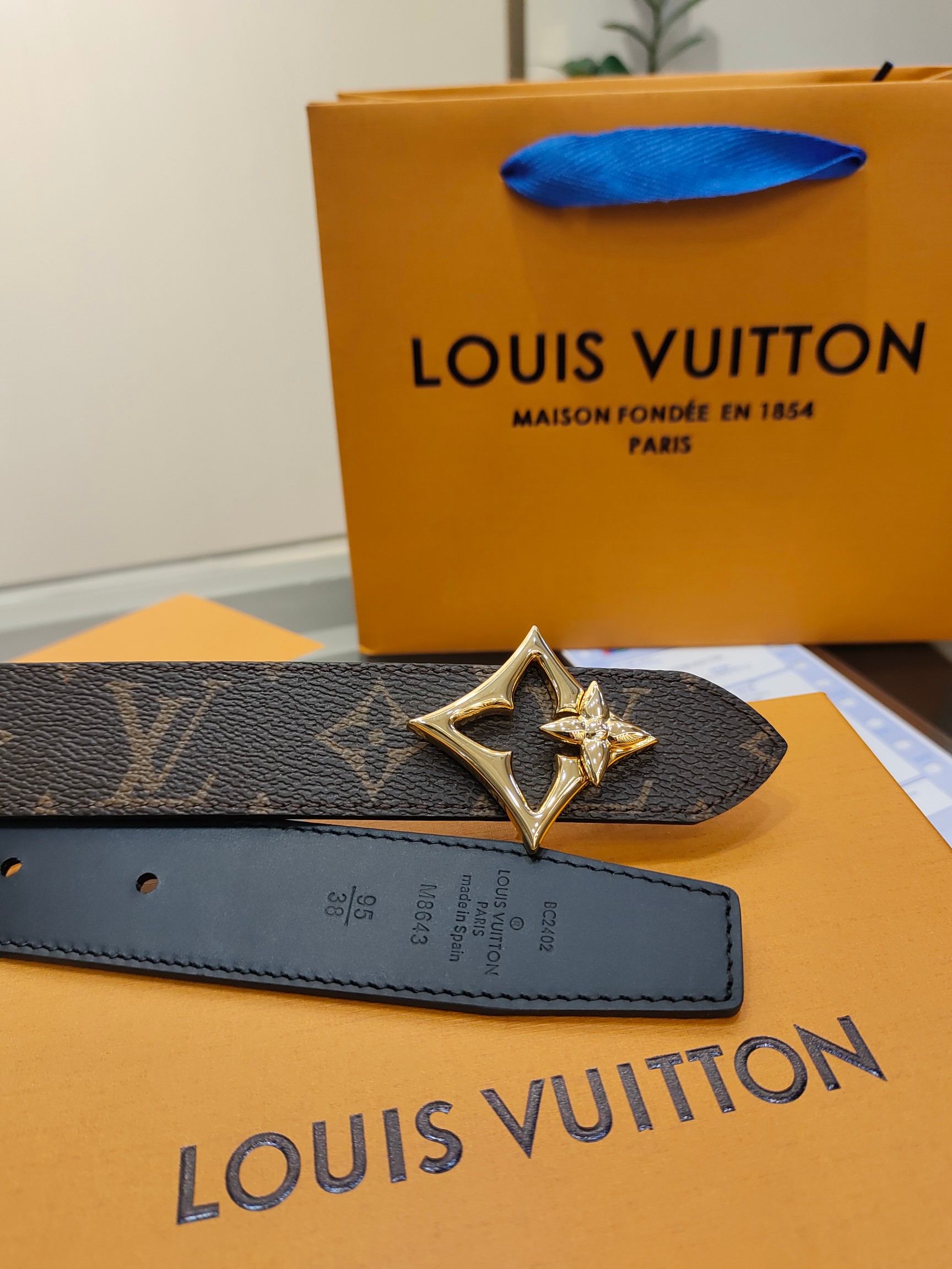 Louis Vuitton Female Basic Belt Cow Leather M-l