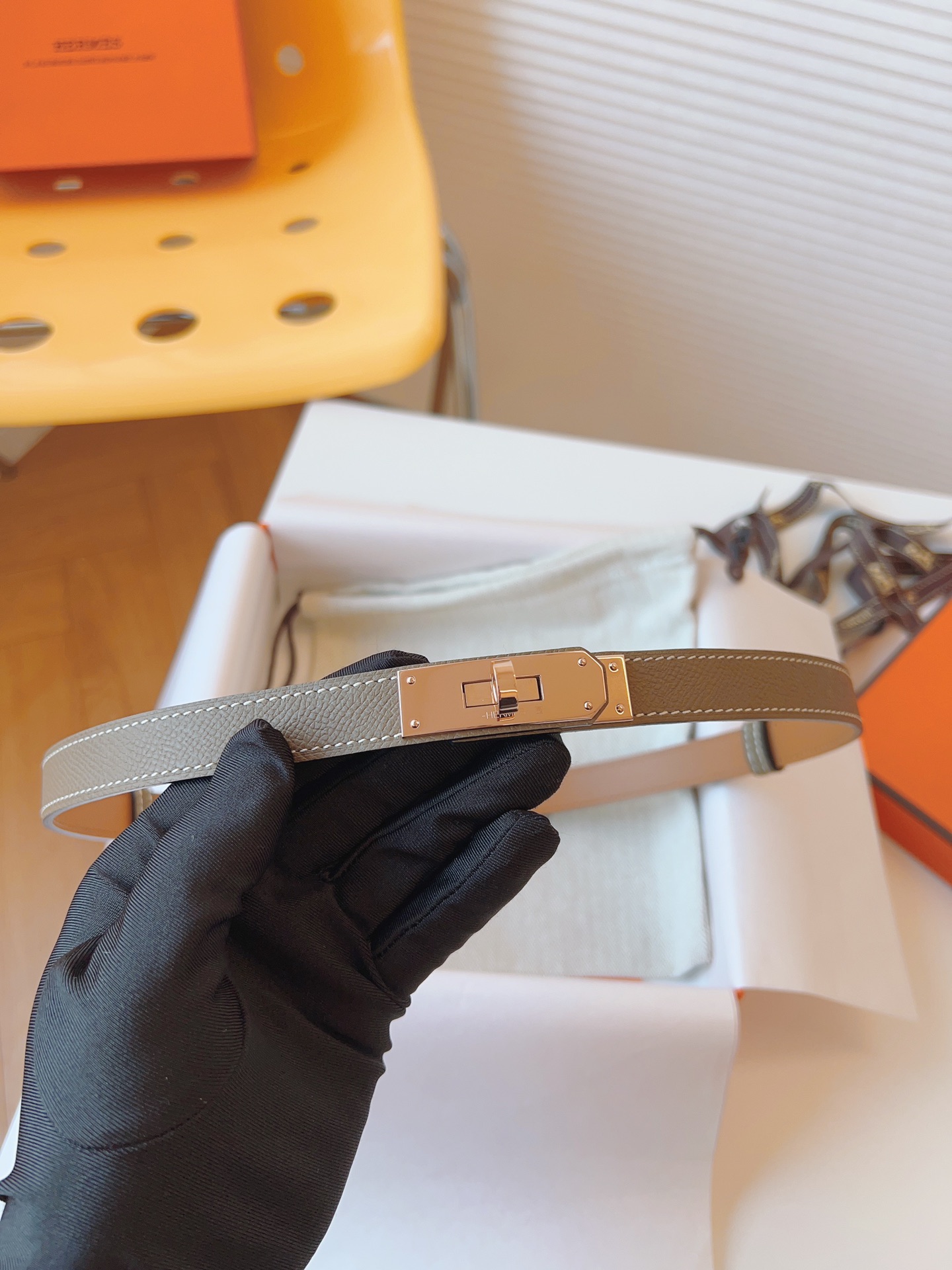 Hermès Female Leather Belt Cow Leather 18mm-s-m-l