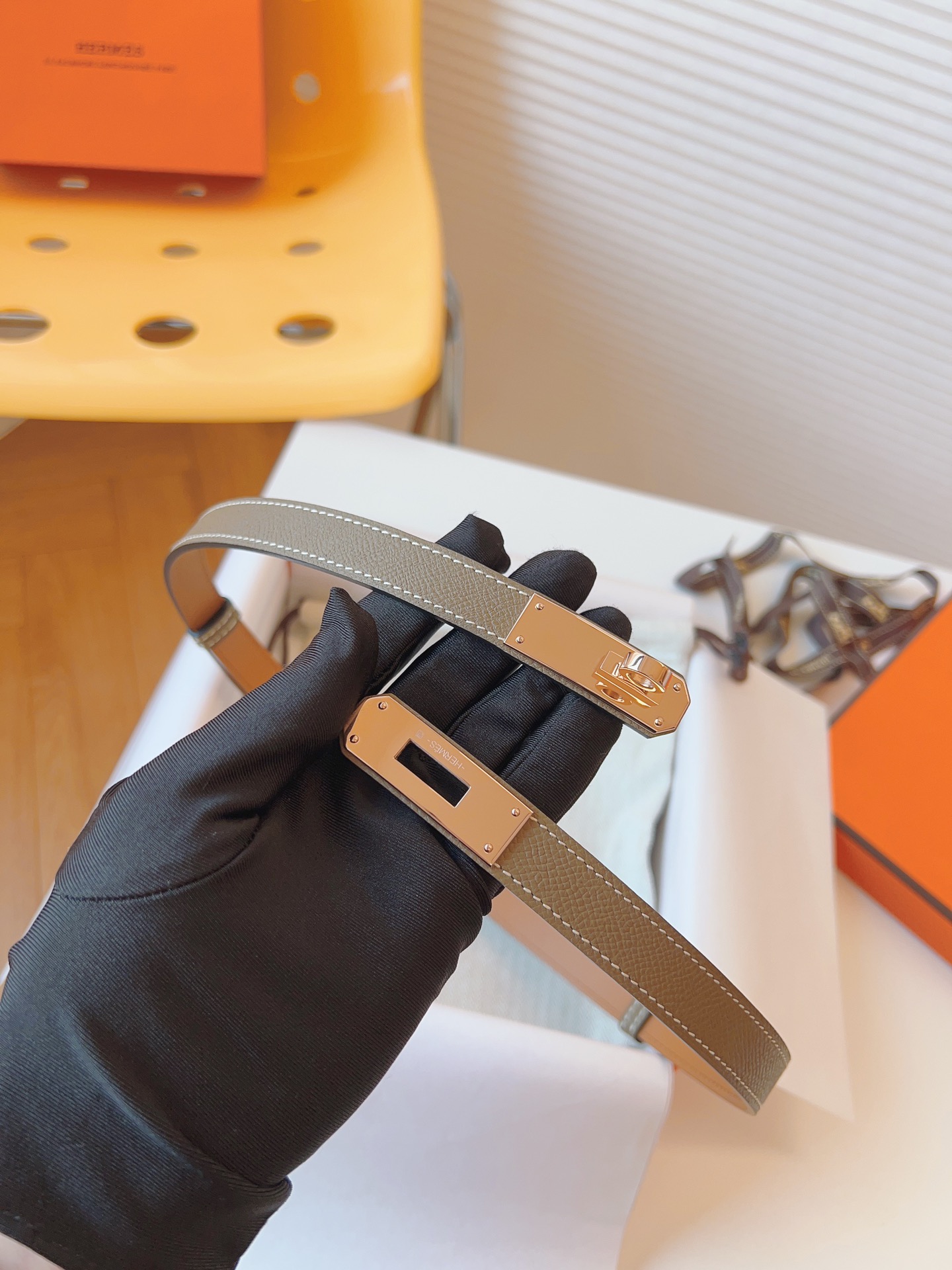 Hermès Female Leather Belt Cow Leather 18mm-s-m-l