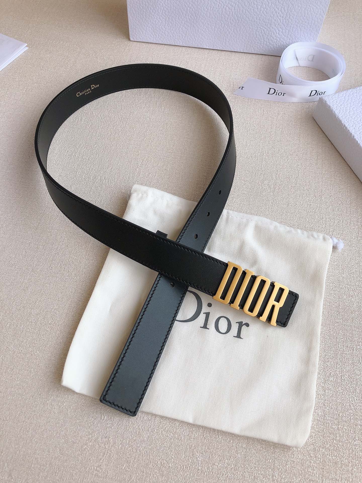 Dior Female Basic Belt Cow Leather Black S-l
