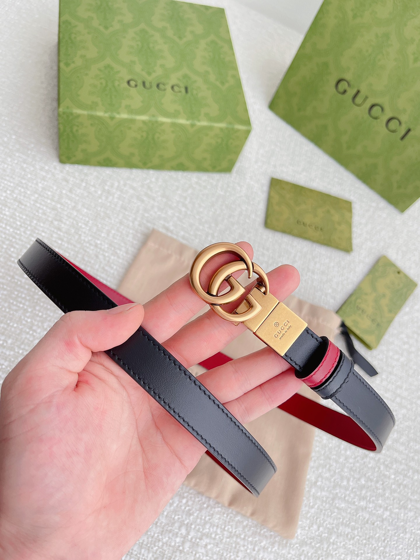 Gucci Female Leather Belt Top Grain Leather M