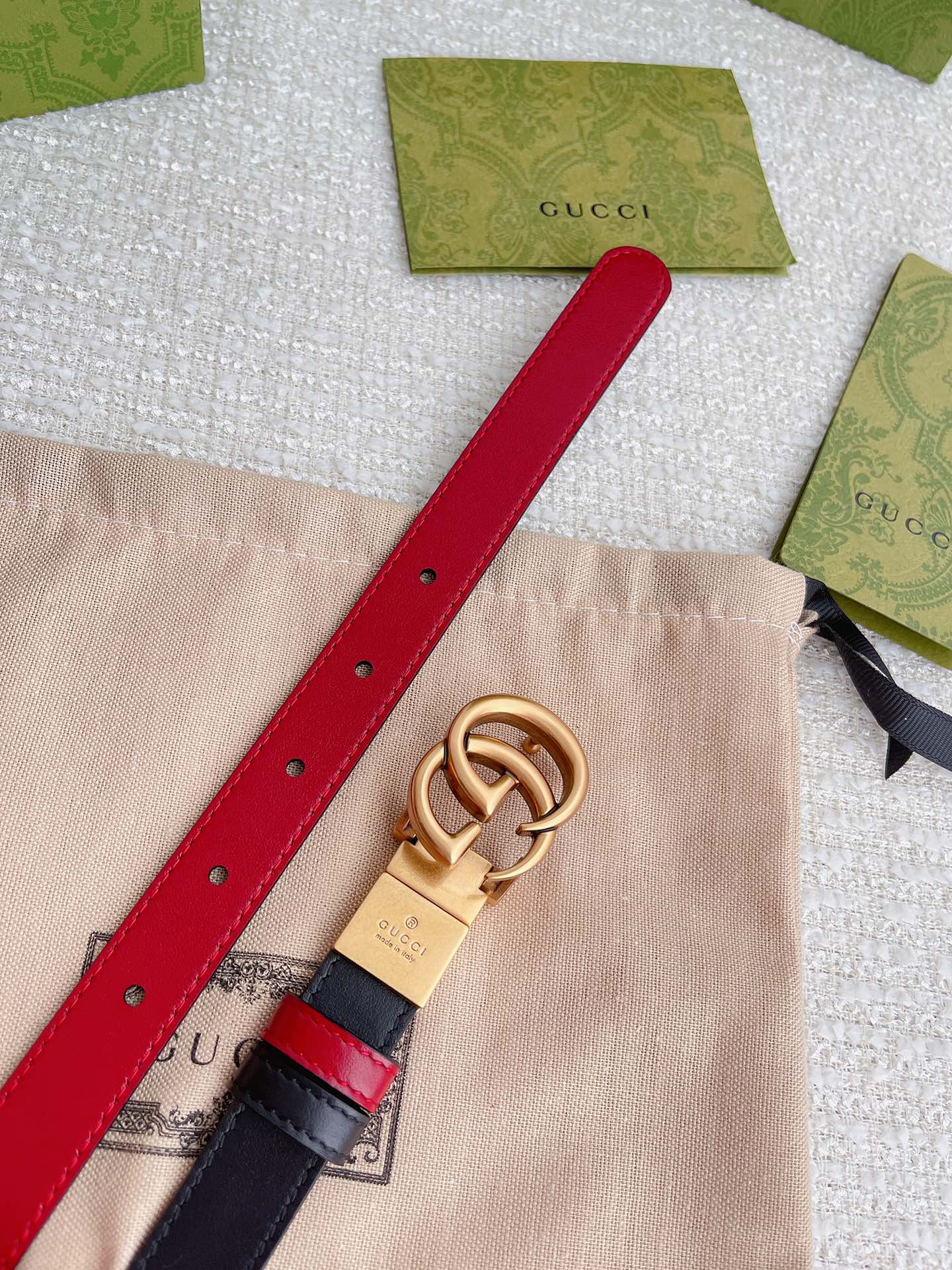 Gucci Female Leather Belt Top Grain Leather M