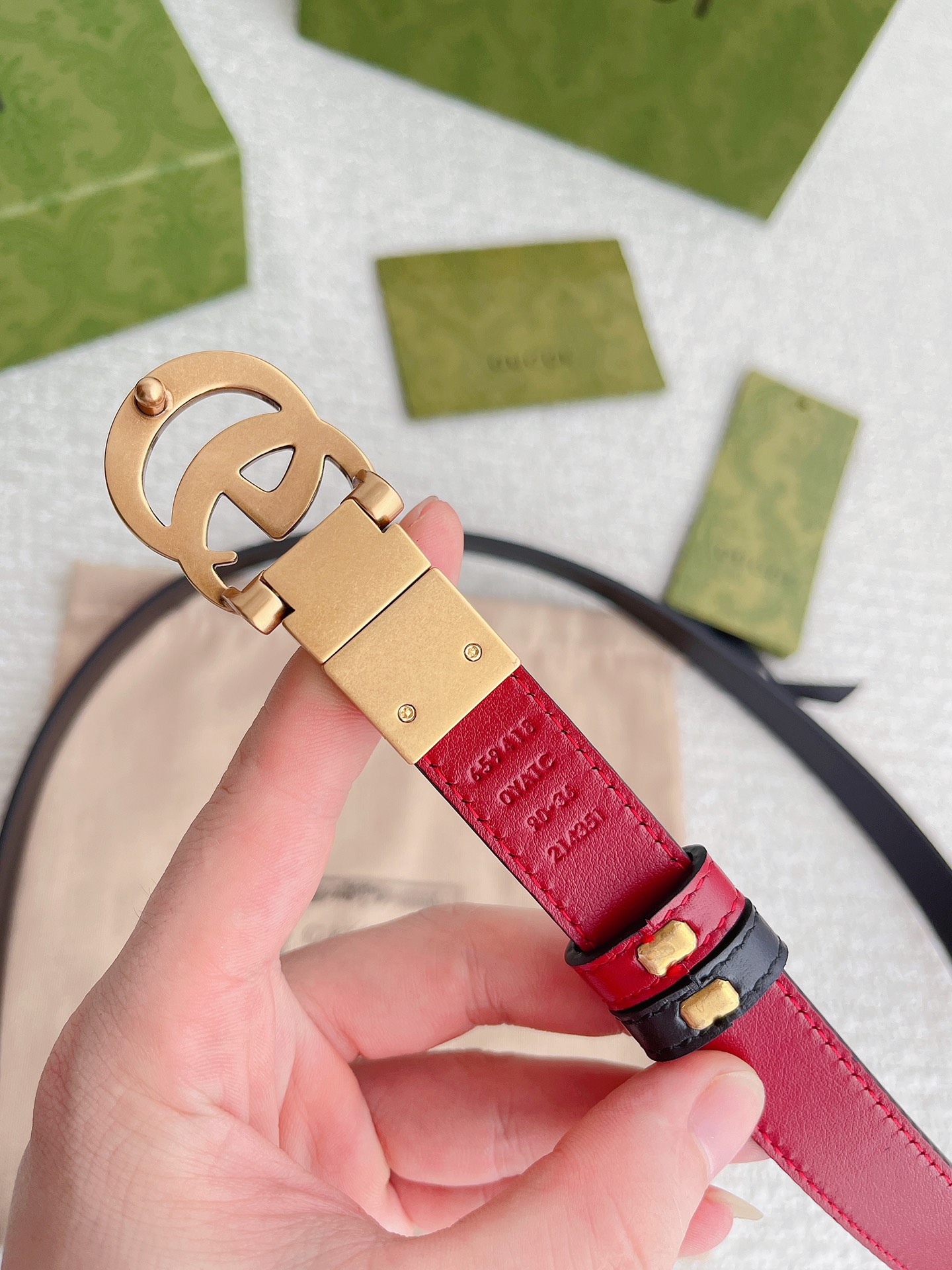 Gucci Female Leather Belt Top Grain Leather M