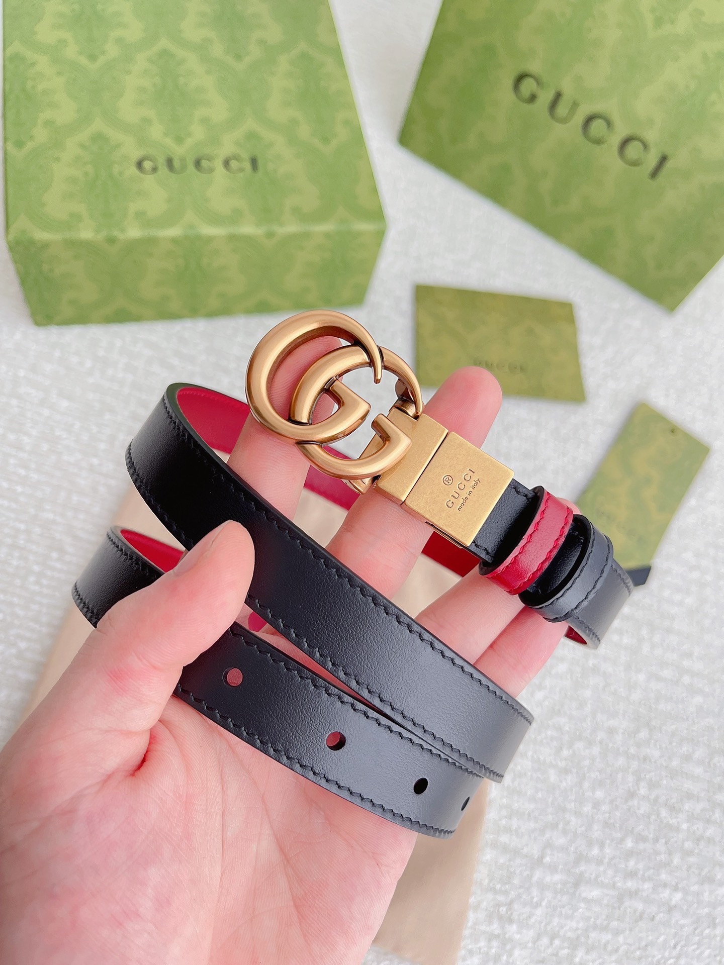 Gucci Female Leather Belt Top Grain Leather M