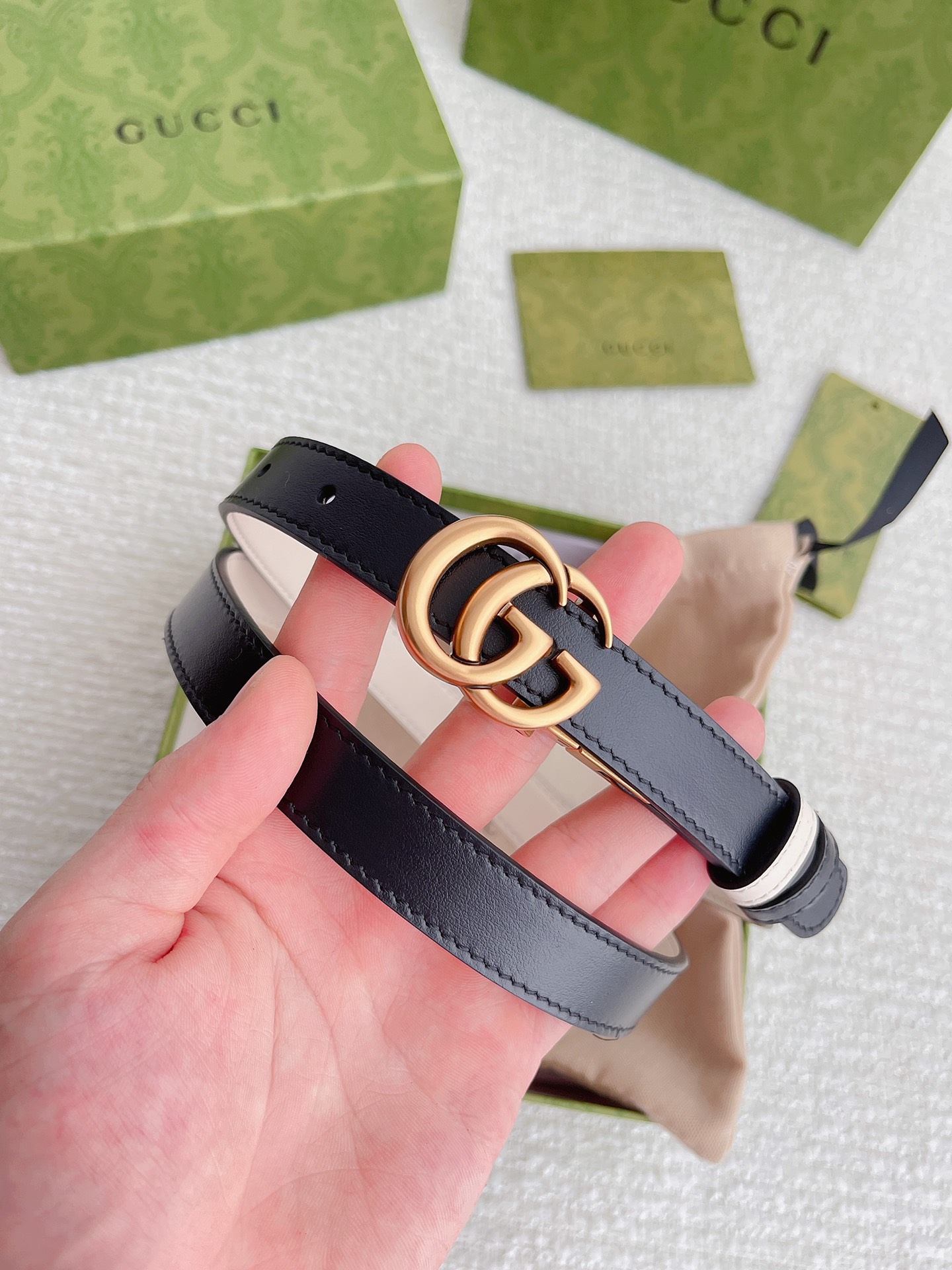 Gucci Female Leather Belt Top Grain Leather M
