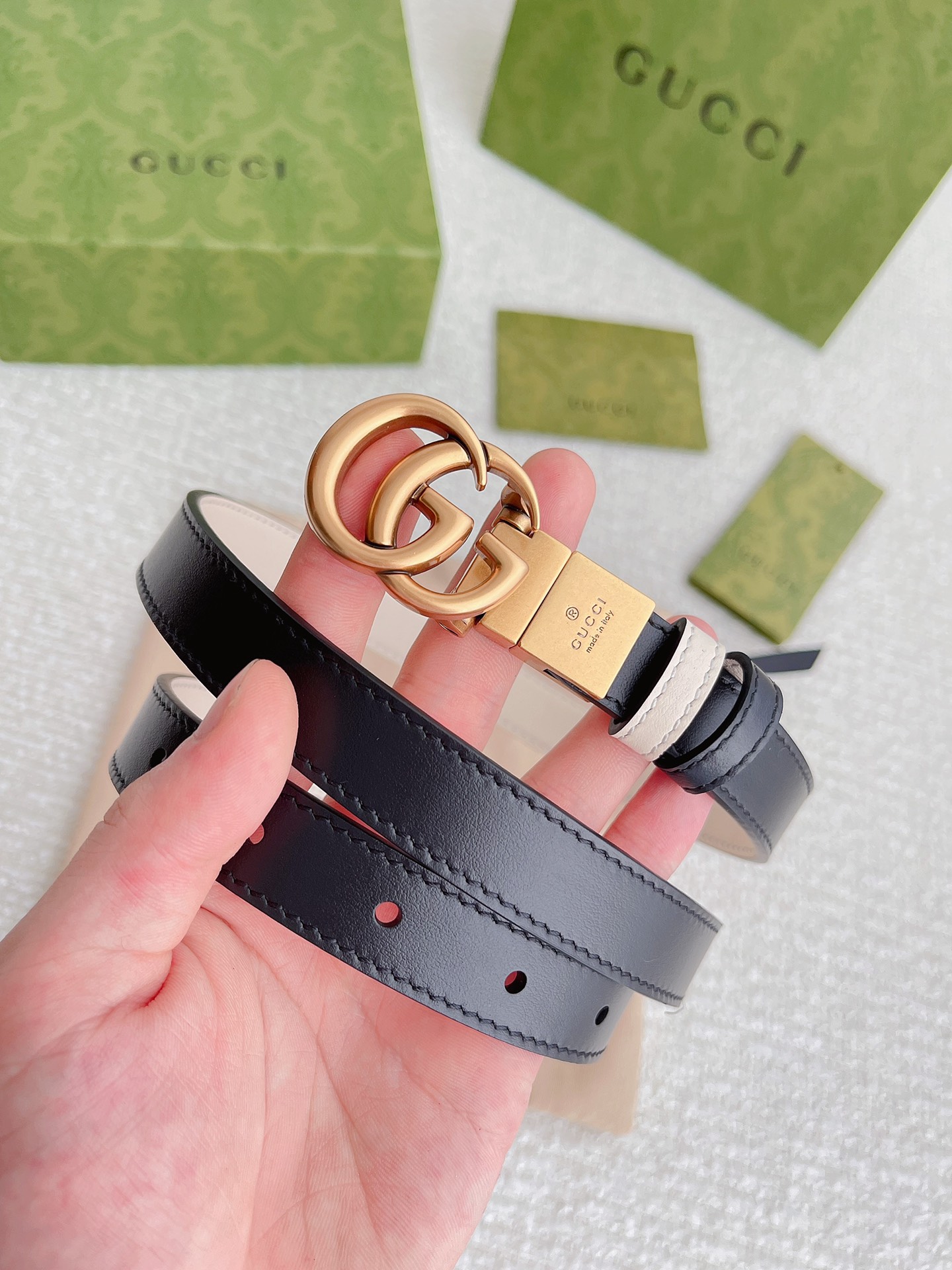 Gucci Female Leather Belt Top Grain Leather M