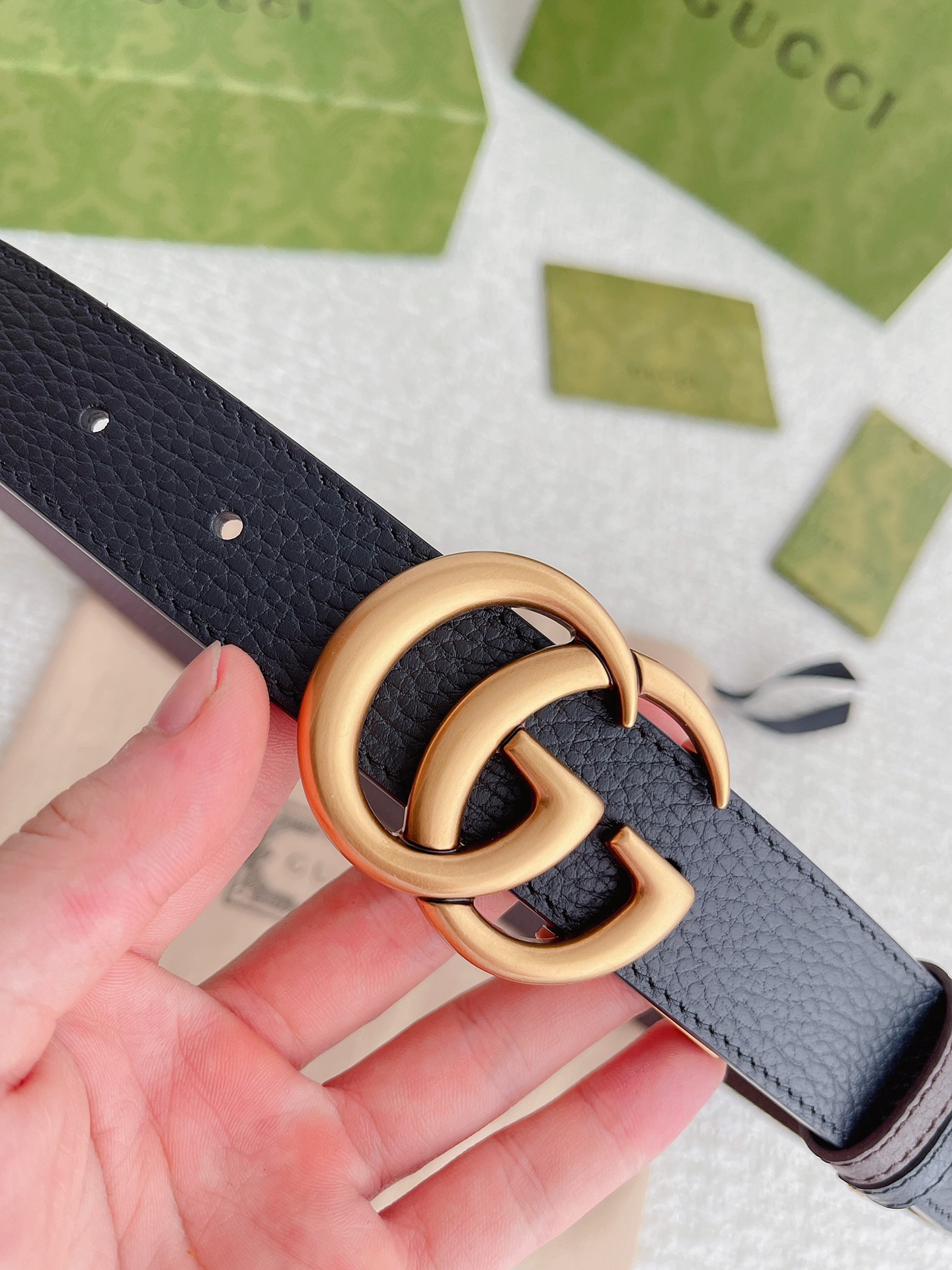 Gucci Female Leather Belt Top Grain Leather M