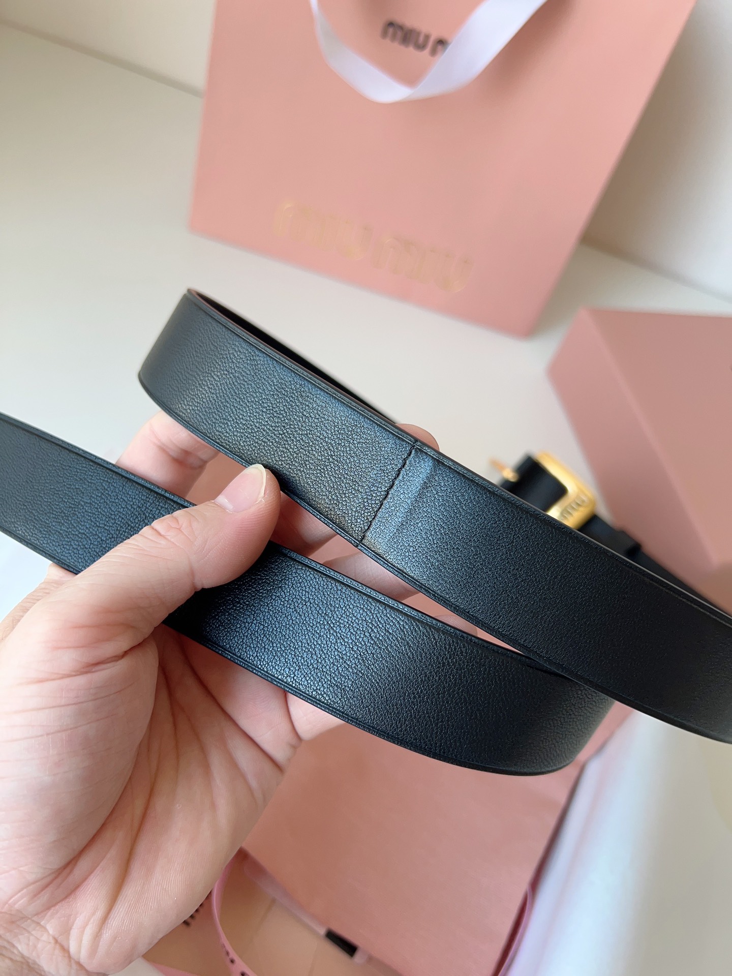 Miu Miu Female Pin Buckle Belt Sheepskin M