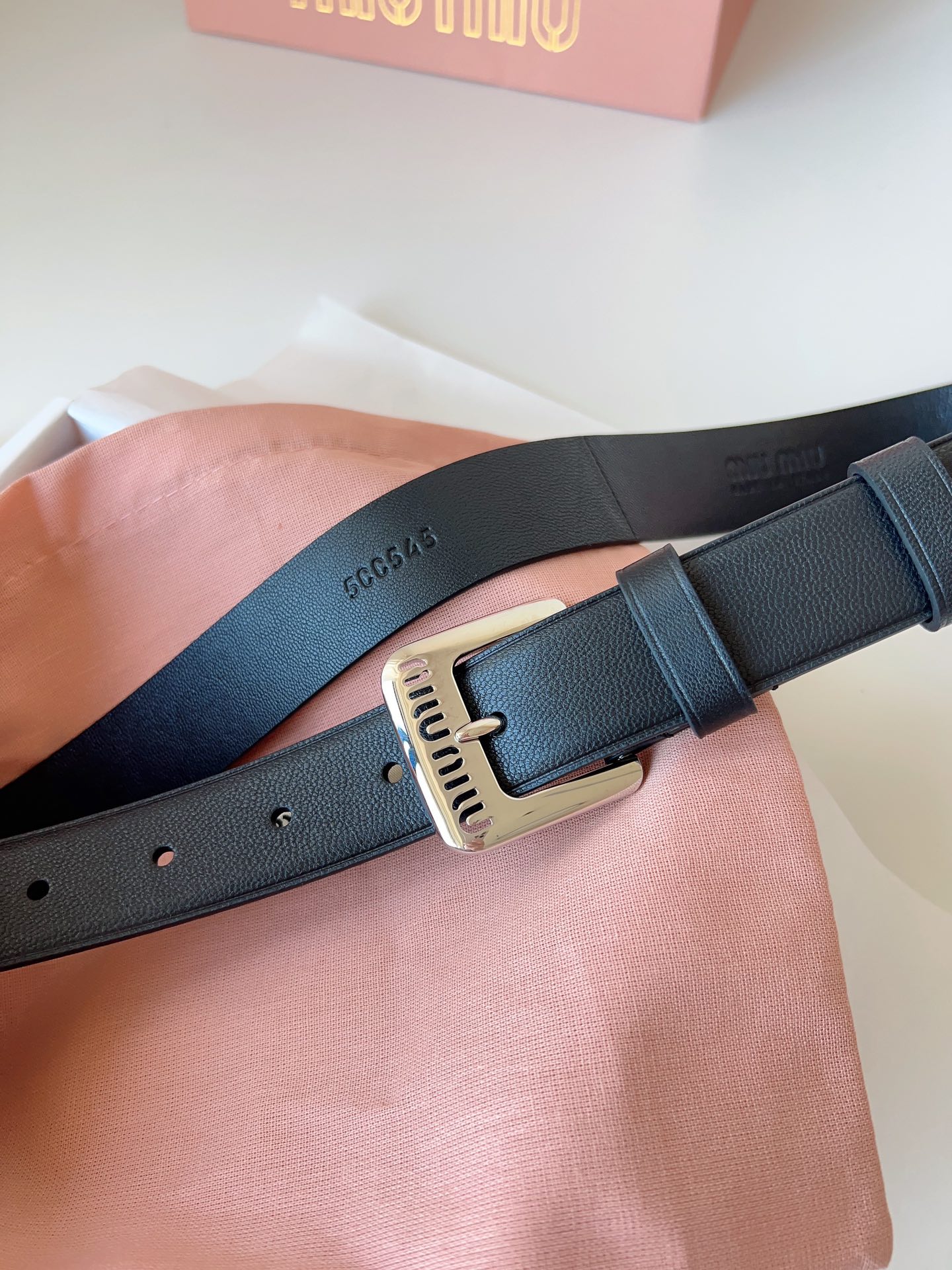 Miu Miu Female Pin Buckle Belt Sheepskin M
