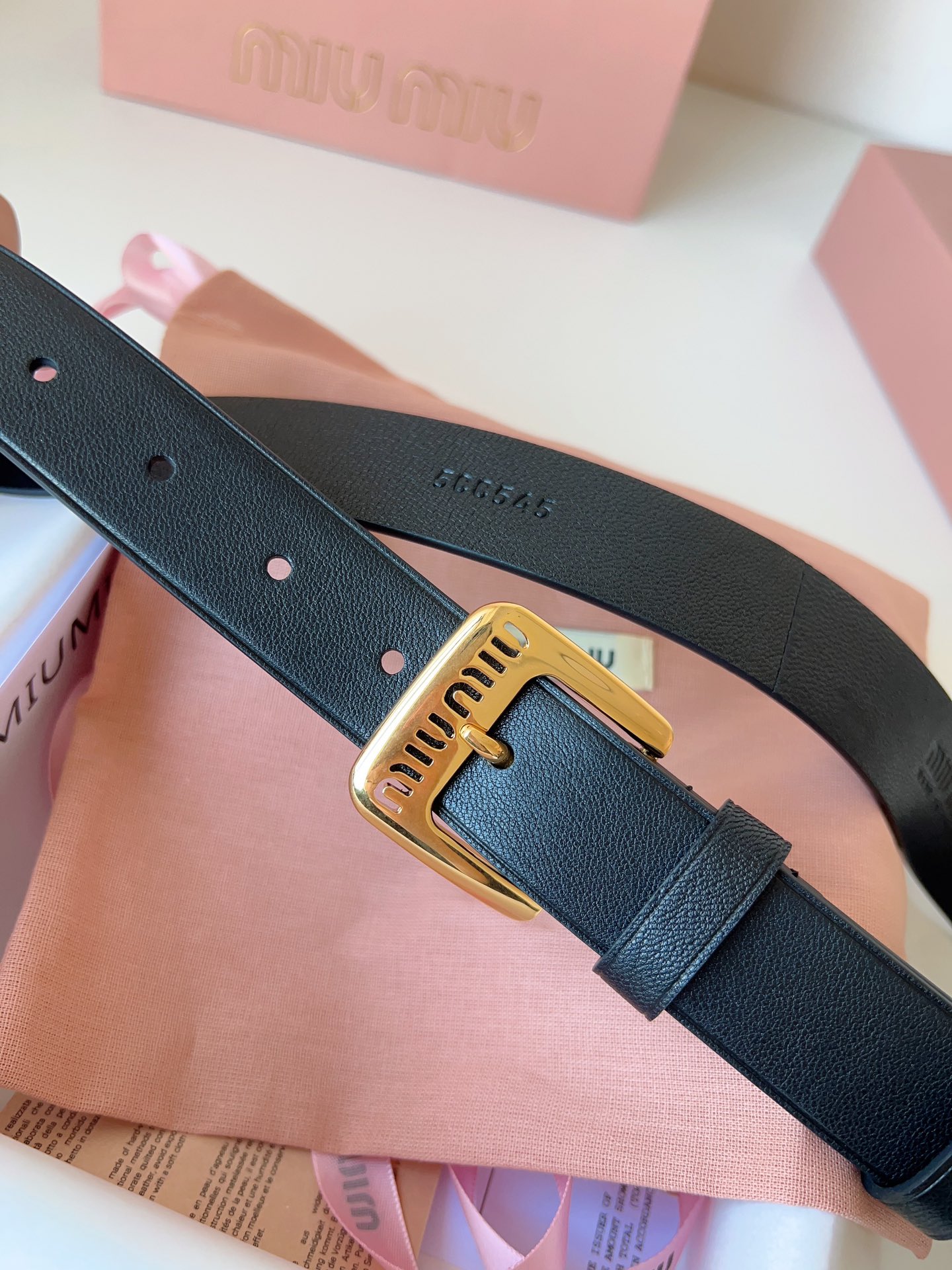 Miu Miu Female Pin Buckle Belt Sheepskin M